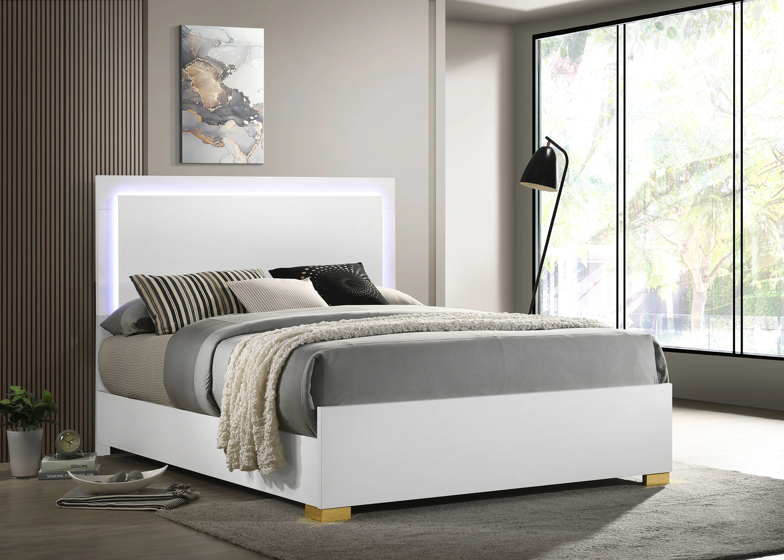 Marceline Panel Bed with LED Lighting - Image 41