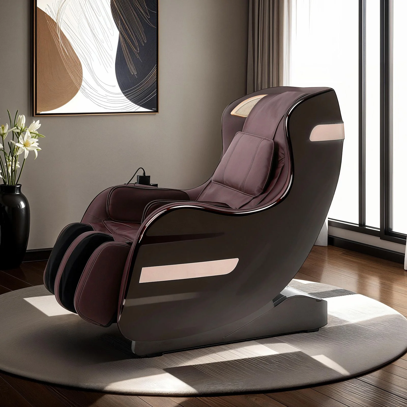 Martinus Massage Chair 3D Back Roller, Brown