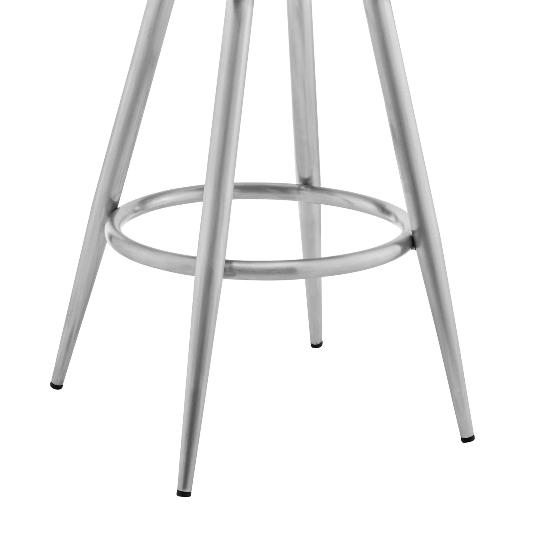 Maxen 30" Gray Faux Leather and Brushed Stainless Steel Swivel Bar Stool - Image 6