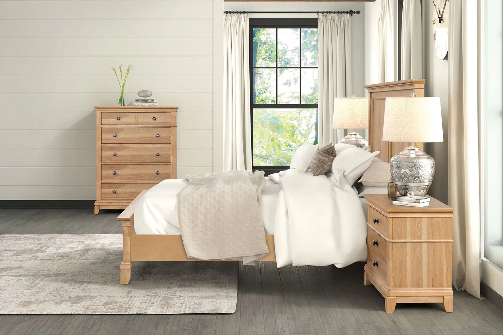 Mchenry Queen Bed, Natural Oak - Image 3
