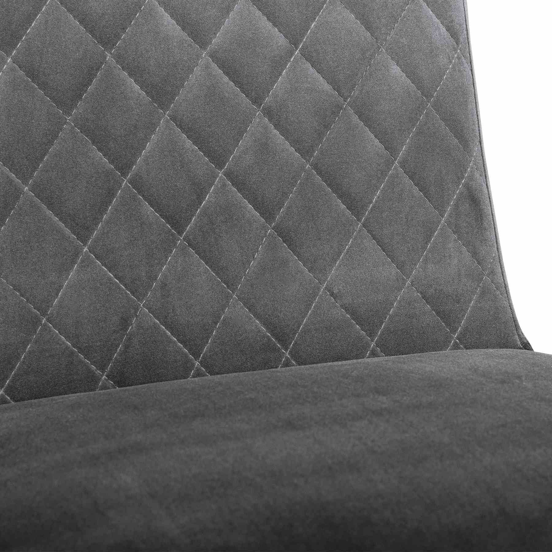 Memphis Gray Velvet and Antique Brass Accent Dining Chair- Set of 2 - Image 7