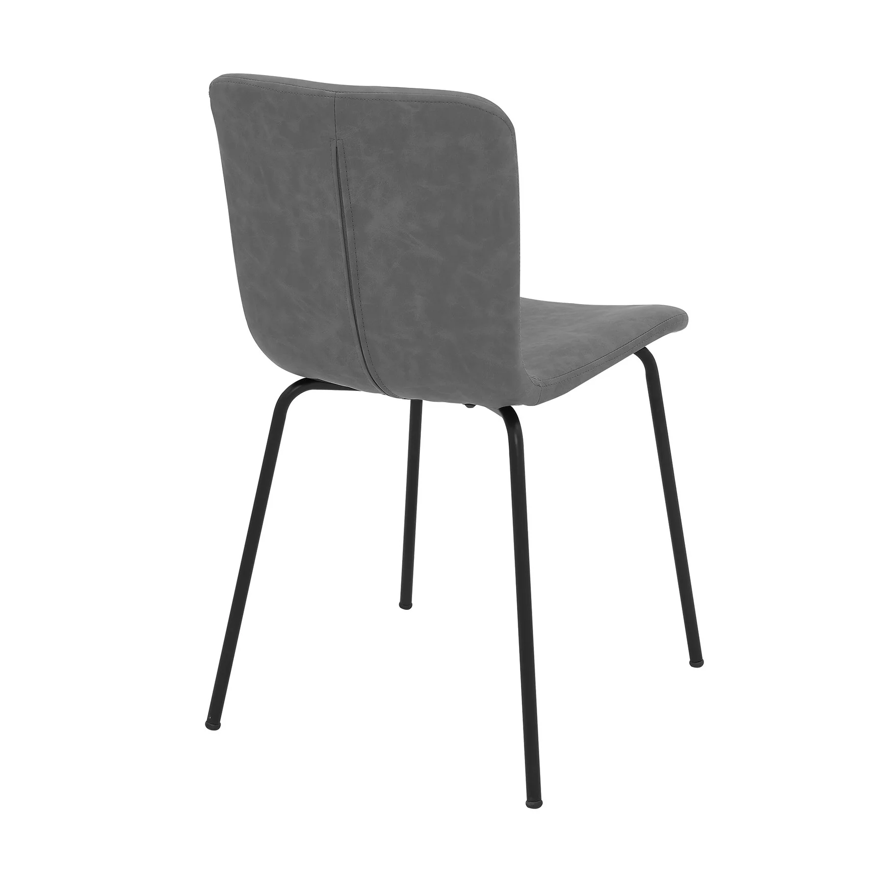 Messina and Gillian Dark Gray Faux Leather 5 Piece Rectangular Dining Set - Image 3