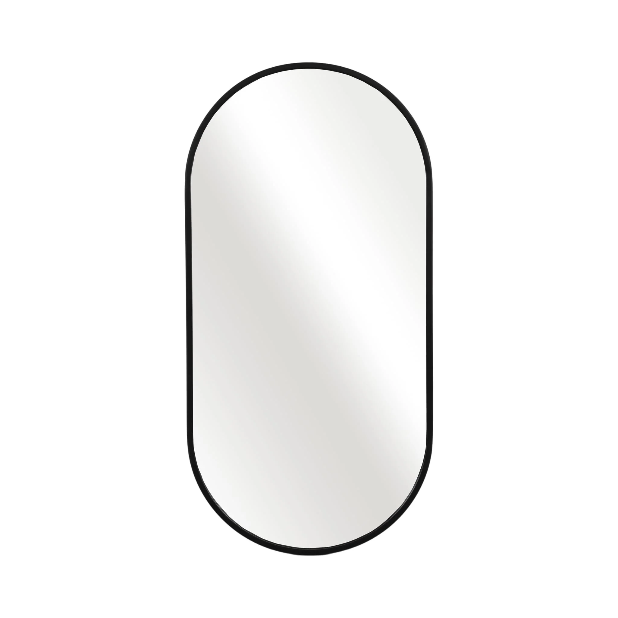 Metal, 20x40 Capsule Mirror, Black