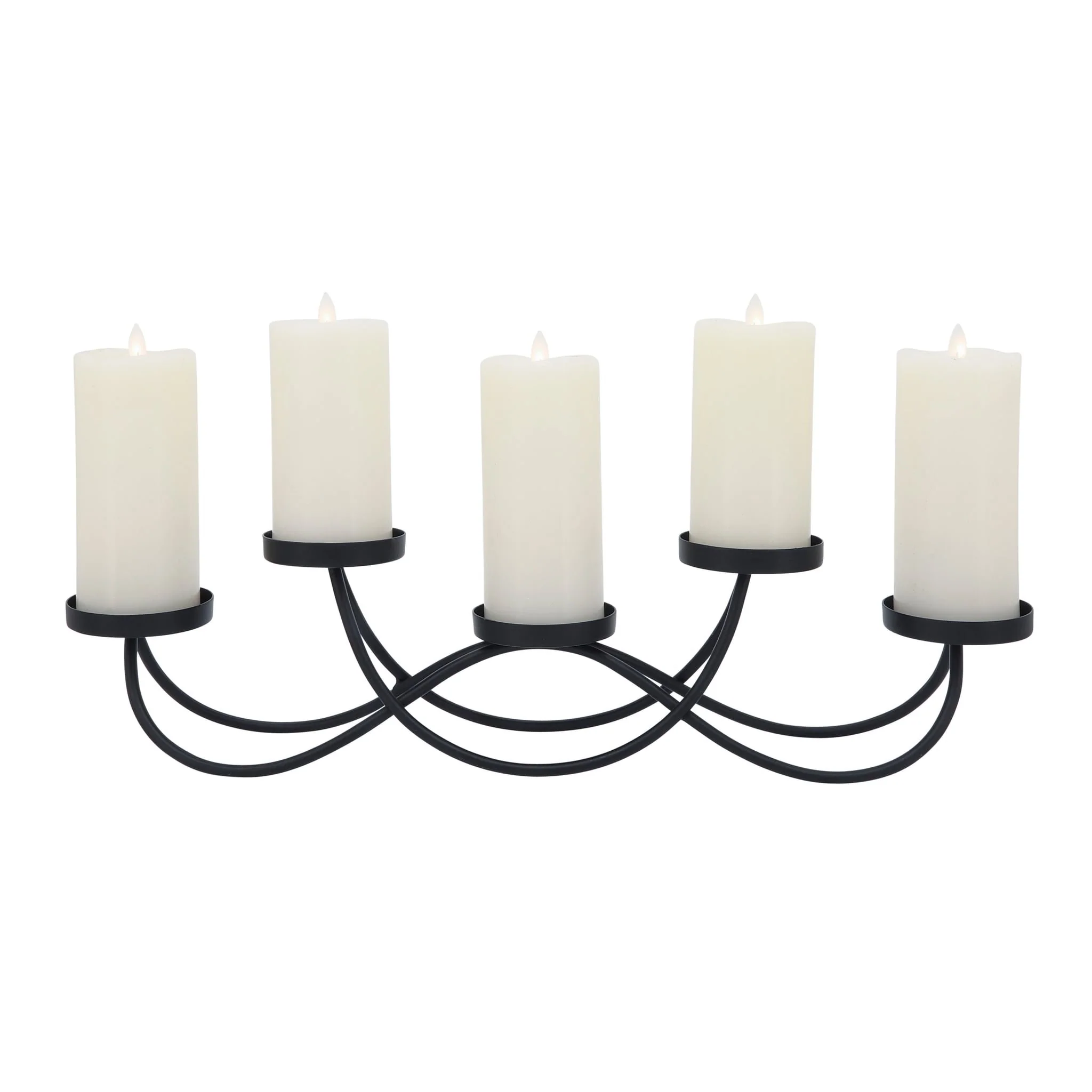 Metal, 24"l 5-pillar Holders, Black