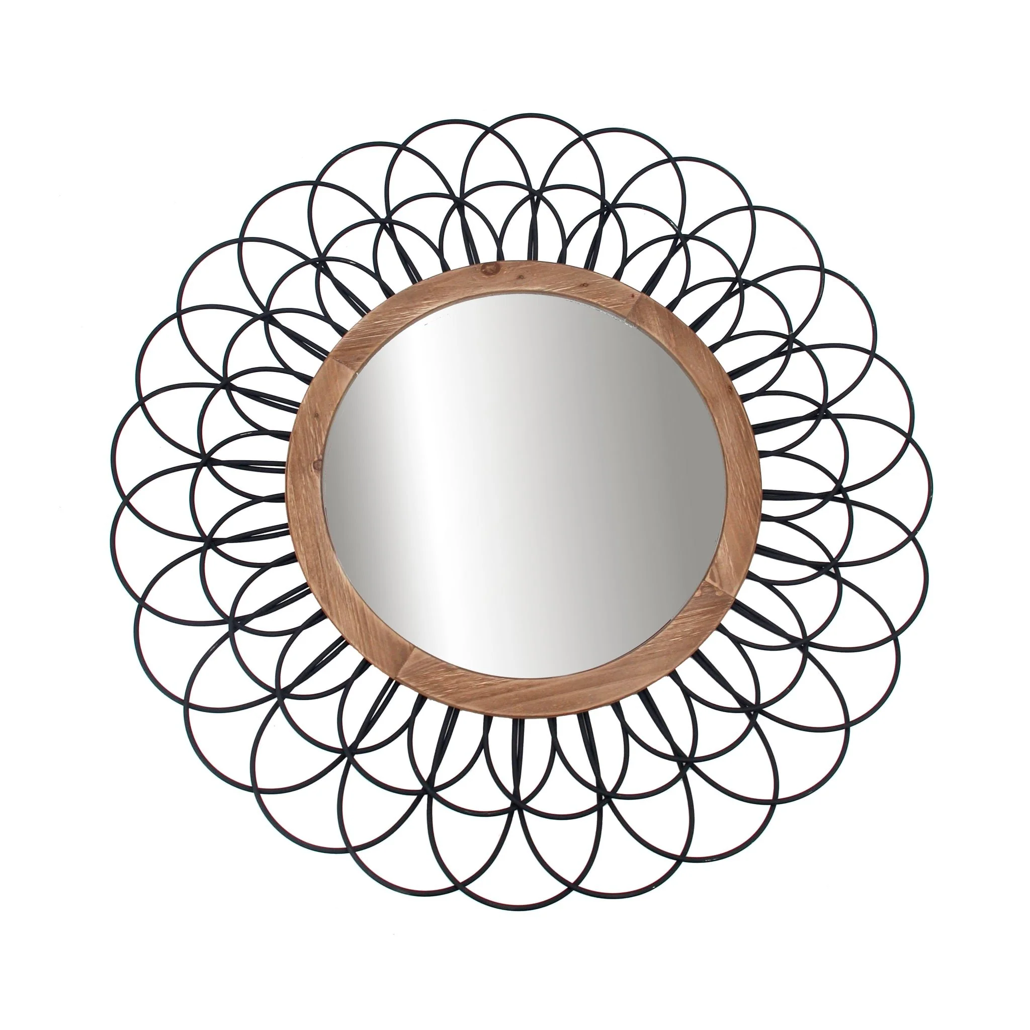 Metal 40" Loop Wall Mirror, Black Wb