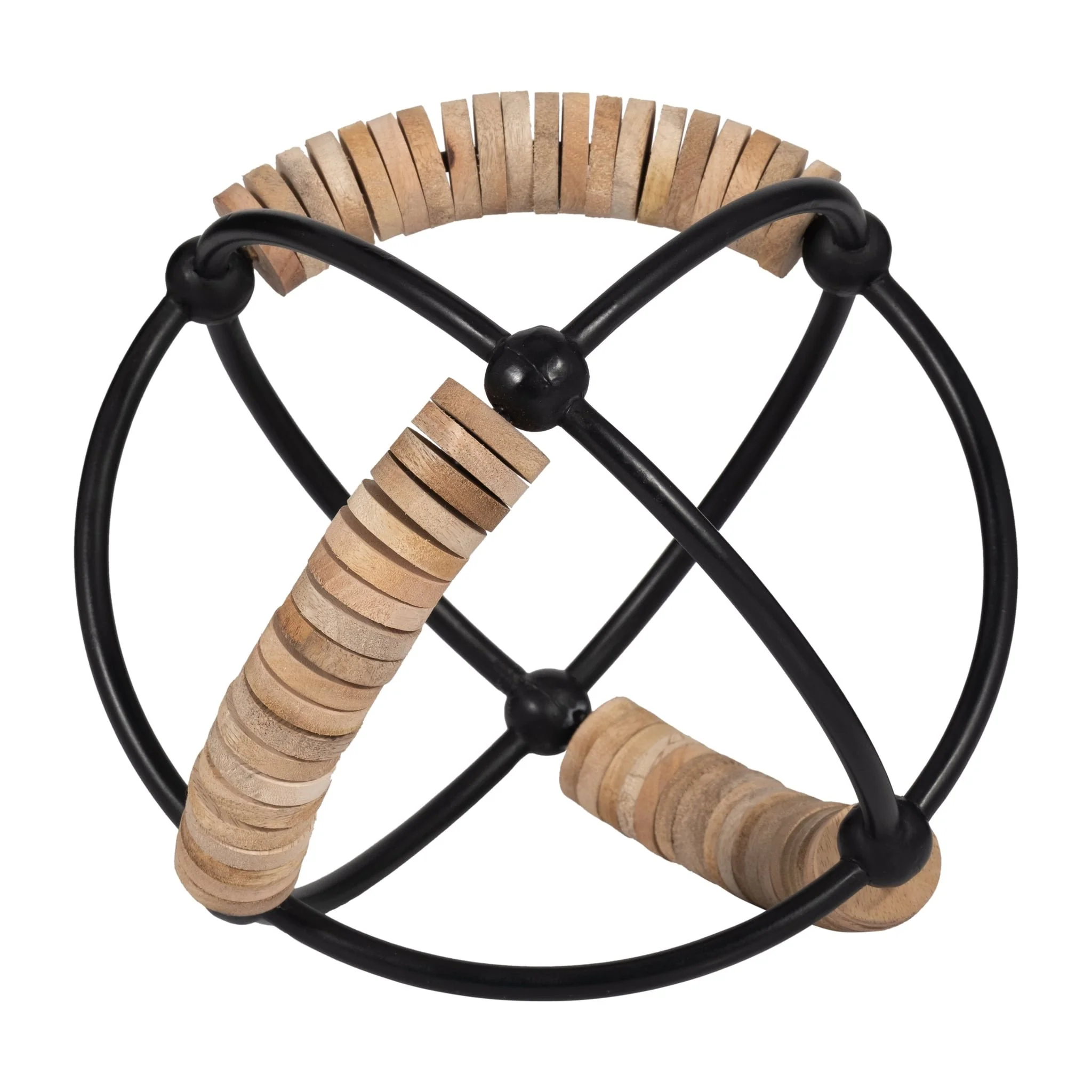Metal, 9" Abacus Orb, Natural/black