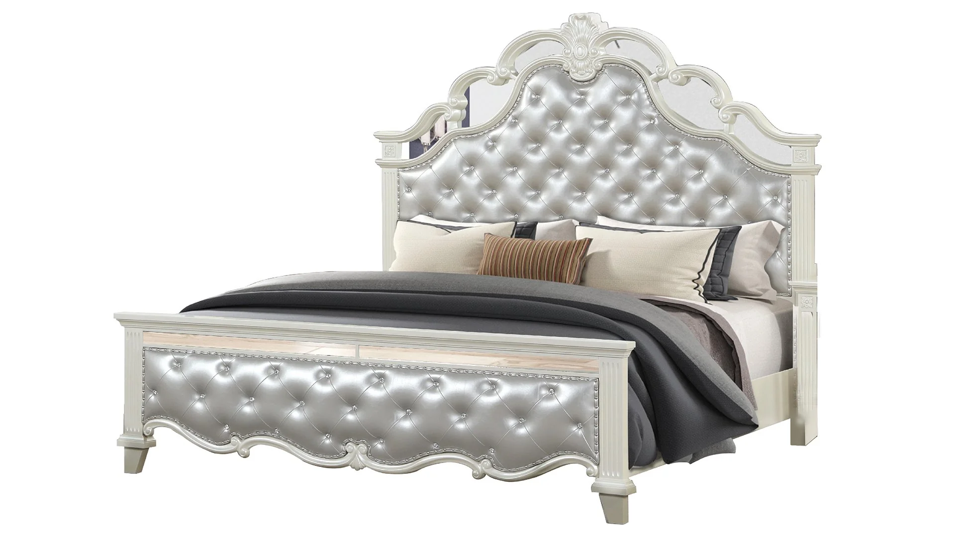 Milan Queen 4 Pc Bedroom Set White - Image 3