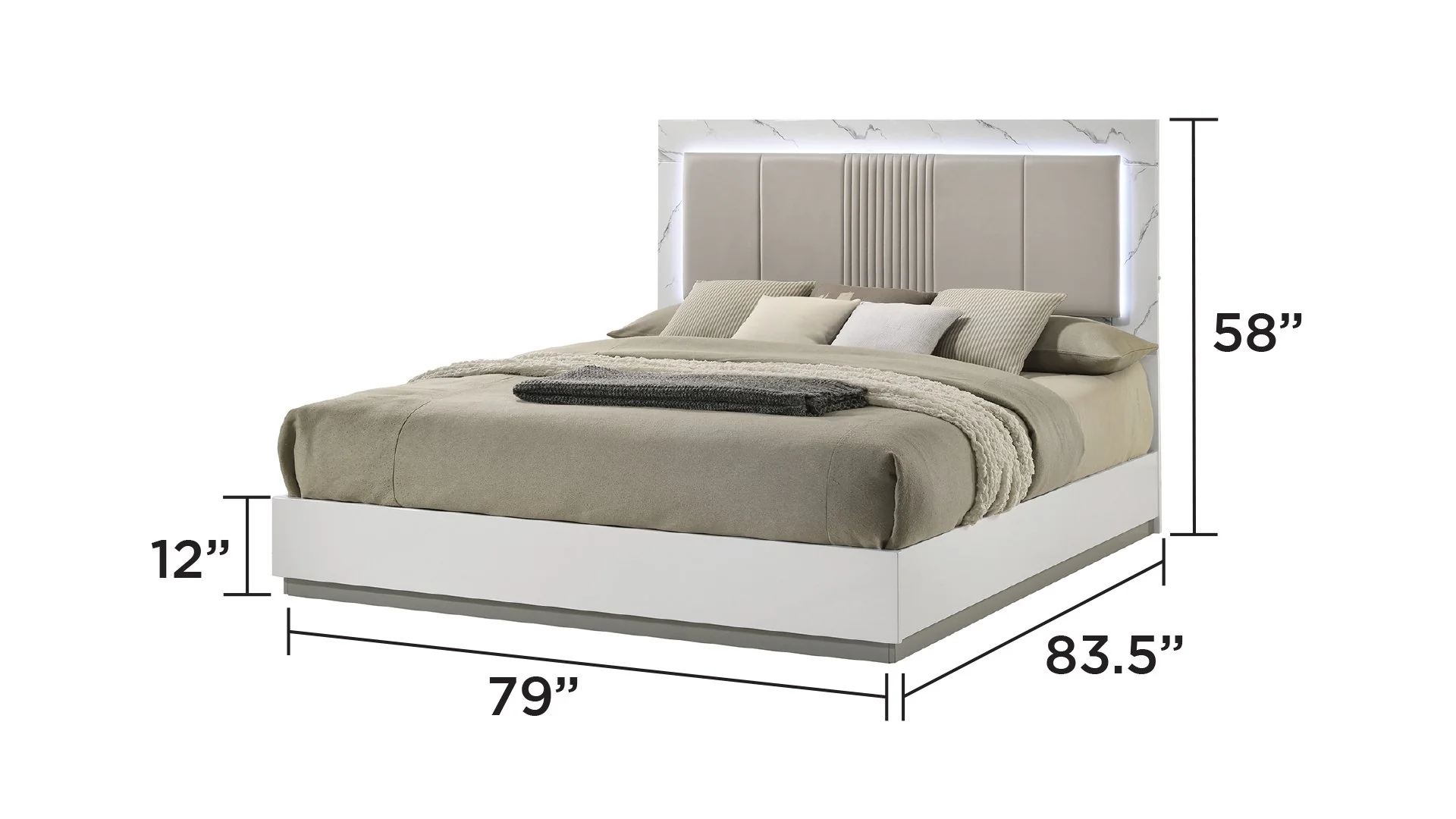 Mist King 4PC Bedroom Set White - Image 3