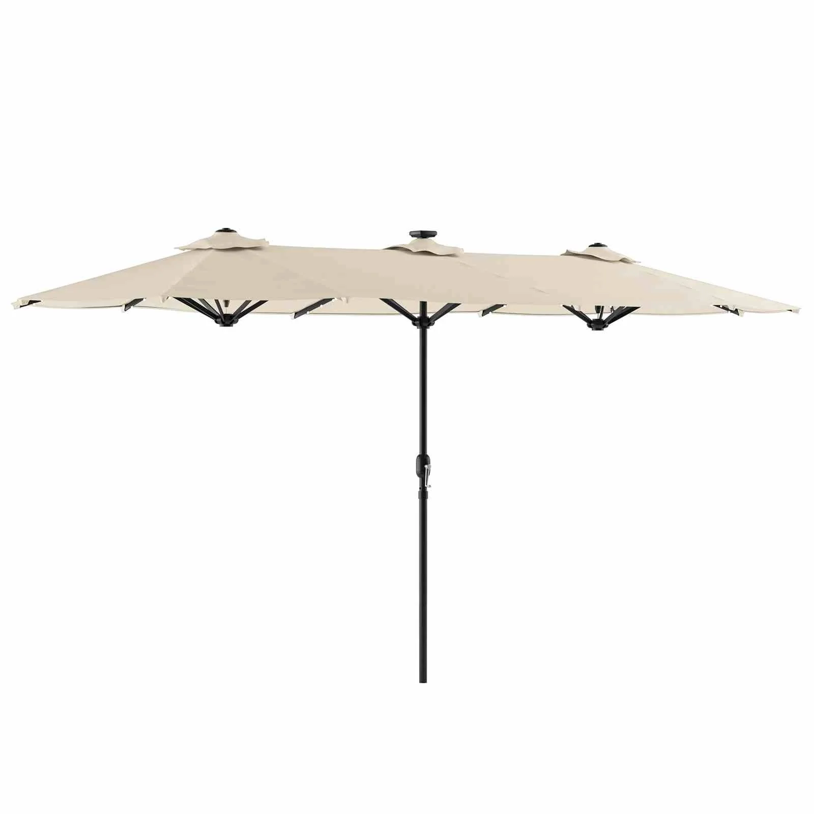 Musa Rectangular Market Umbrella, Canvas Stone