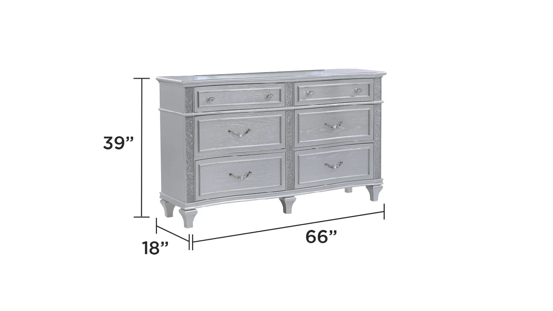 Mystic Queen 4PC Bedroom Set Silver - Image 8