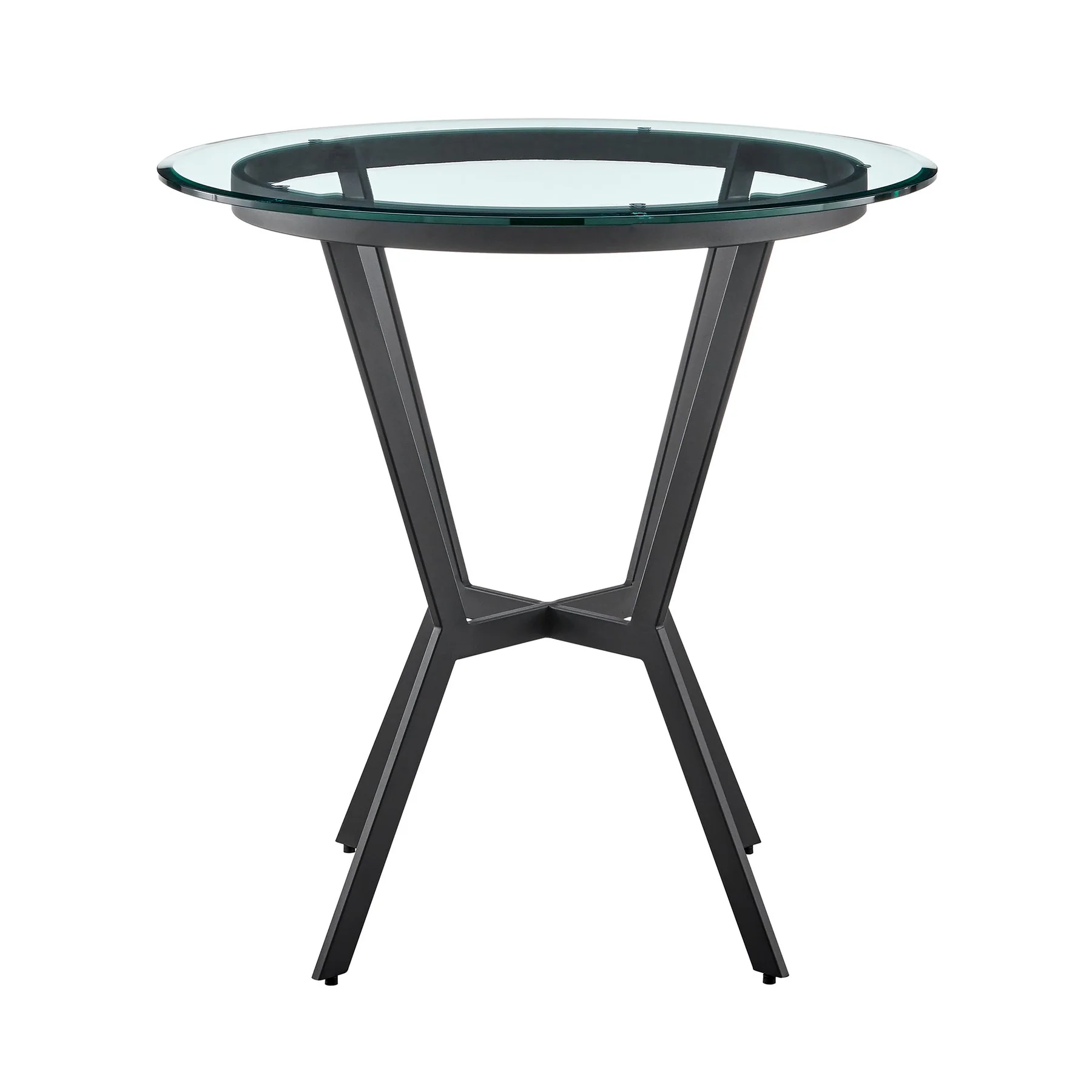 Naomi and Bryant 4-Piece Counter Height Dining Set in Black Metal and Gray Faux Leather - Image 4