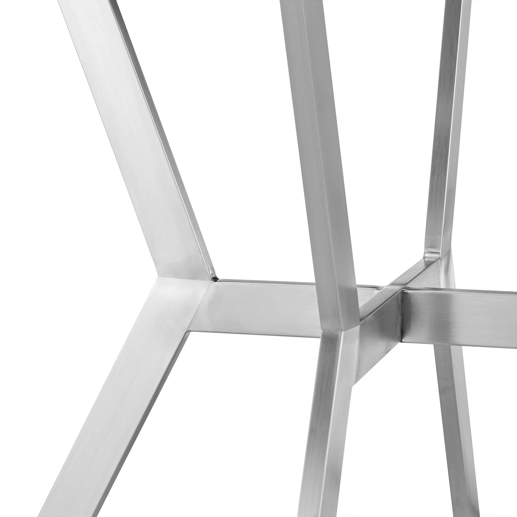Naomi and Livingston 4-Piece Counter Height Dining Set in Brushed Stainless Steel and Gray Faux Leather - Image 8
