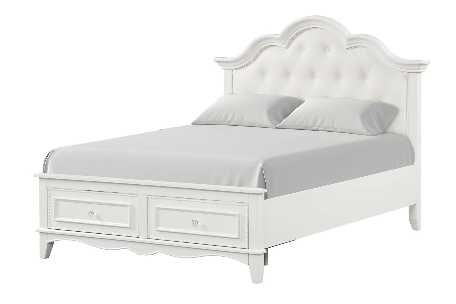 Naucalpan Full Storage Bed, White - Image 3