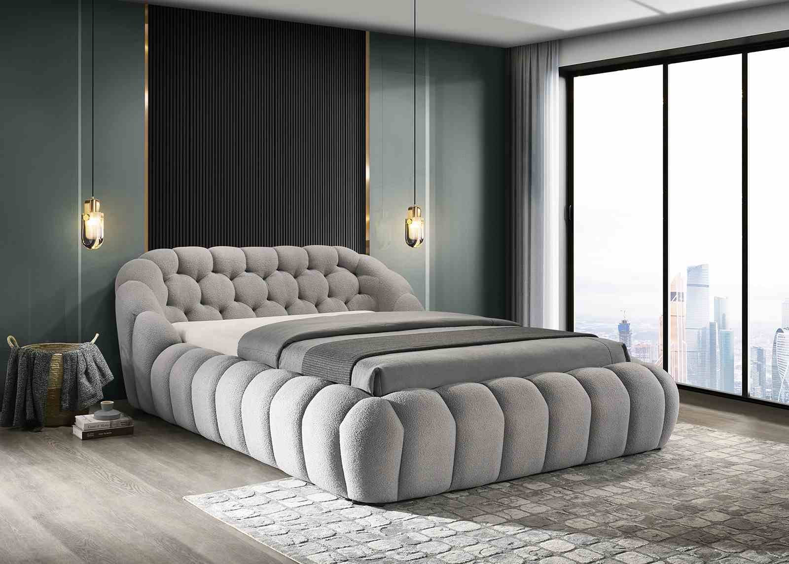 Newquay E.King Bed, Gray