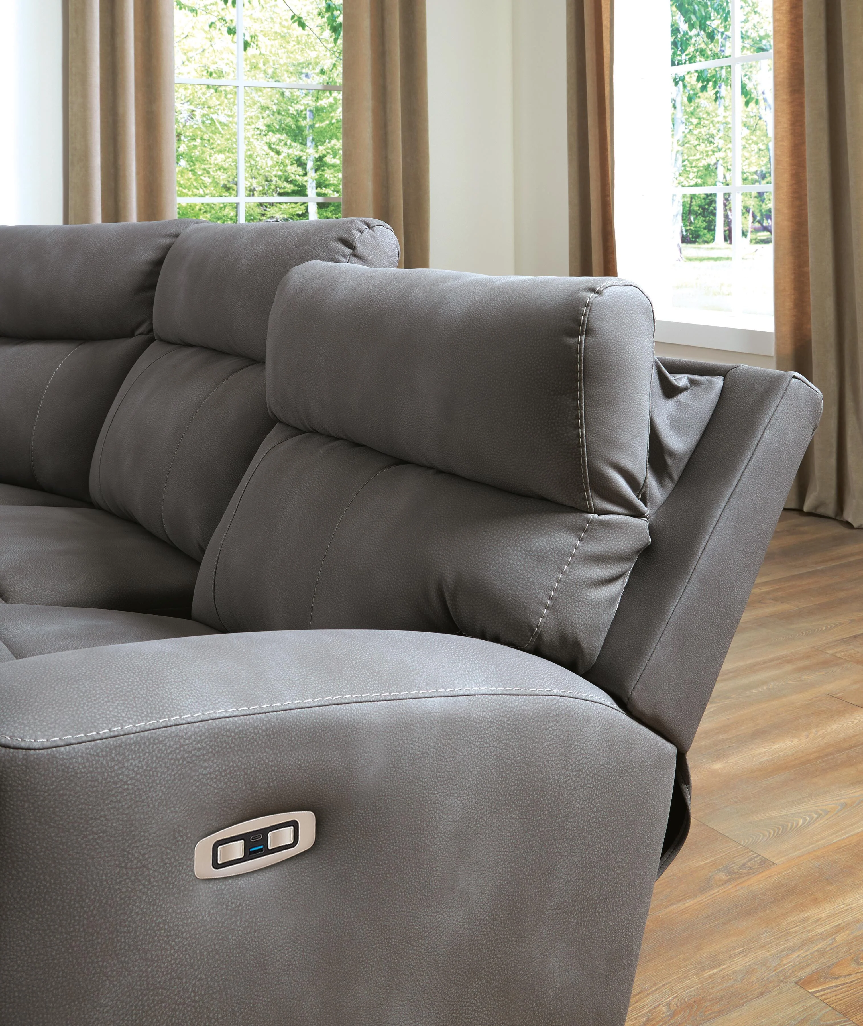 Next-Gen DuraPella Power Reclining Sectional Loveseat with Console - Image 11