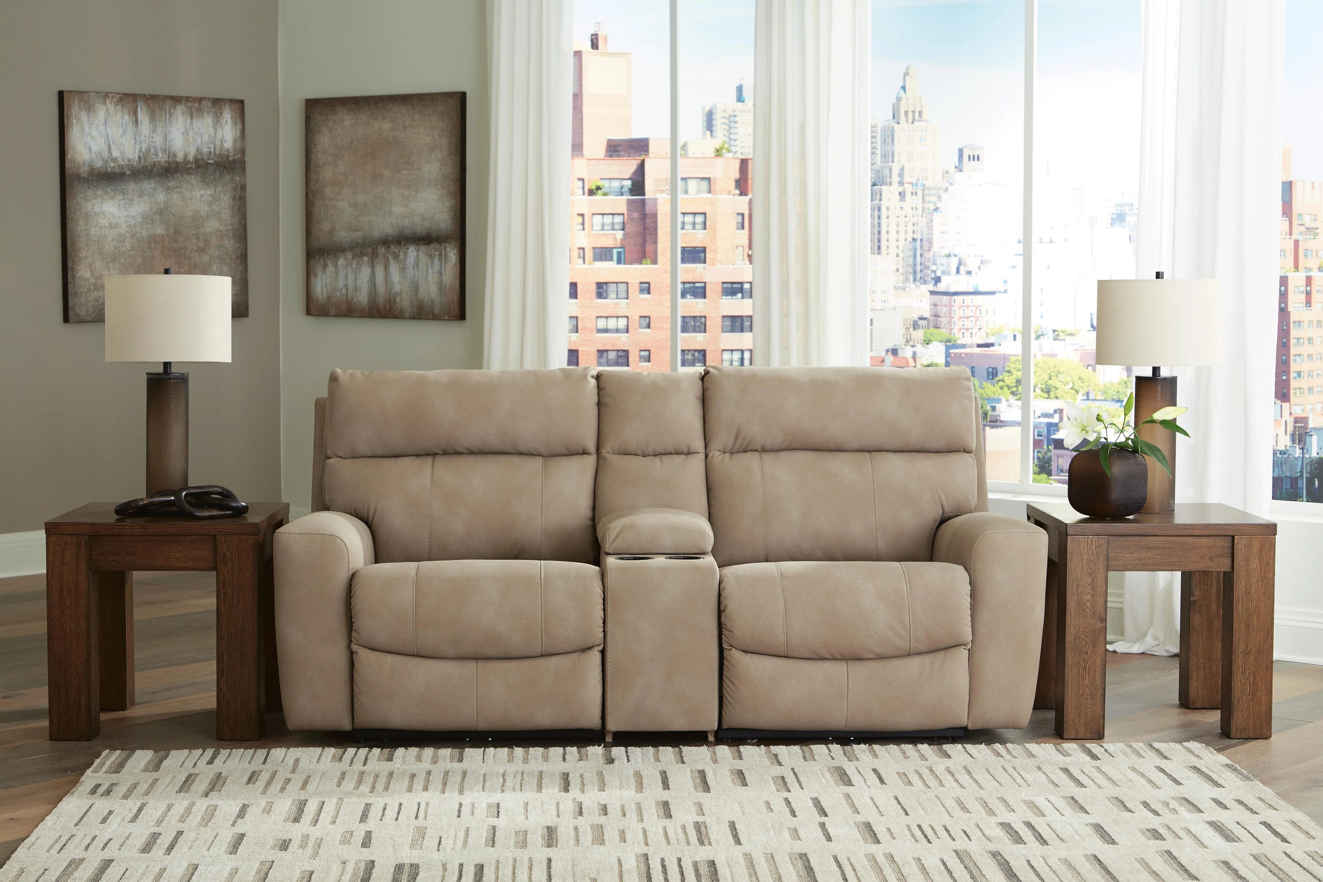 Next-Gen DuraPella Power Reclining Sectional Loveseat with Console - Image 2