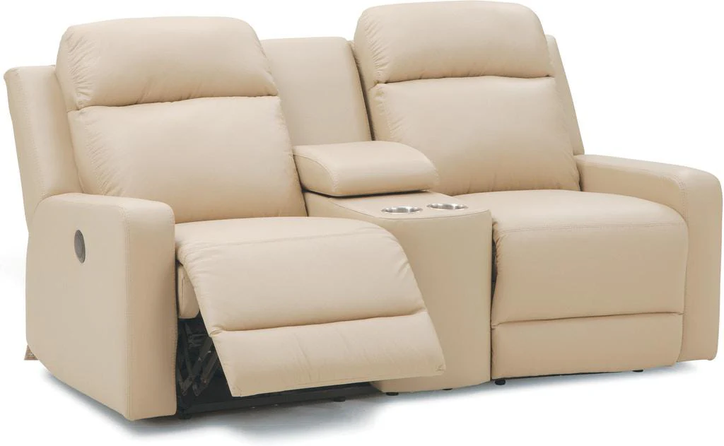 Palliser Furniture Forest Hill Leather Console Loveseat Power Recliner