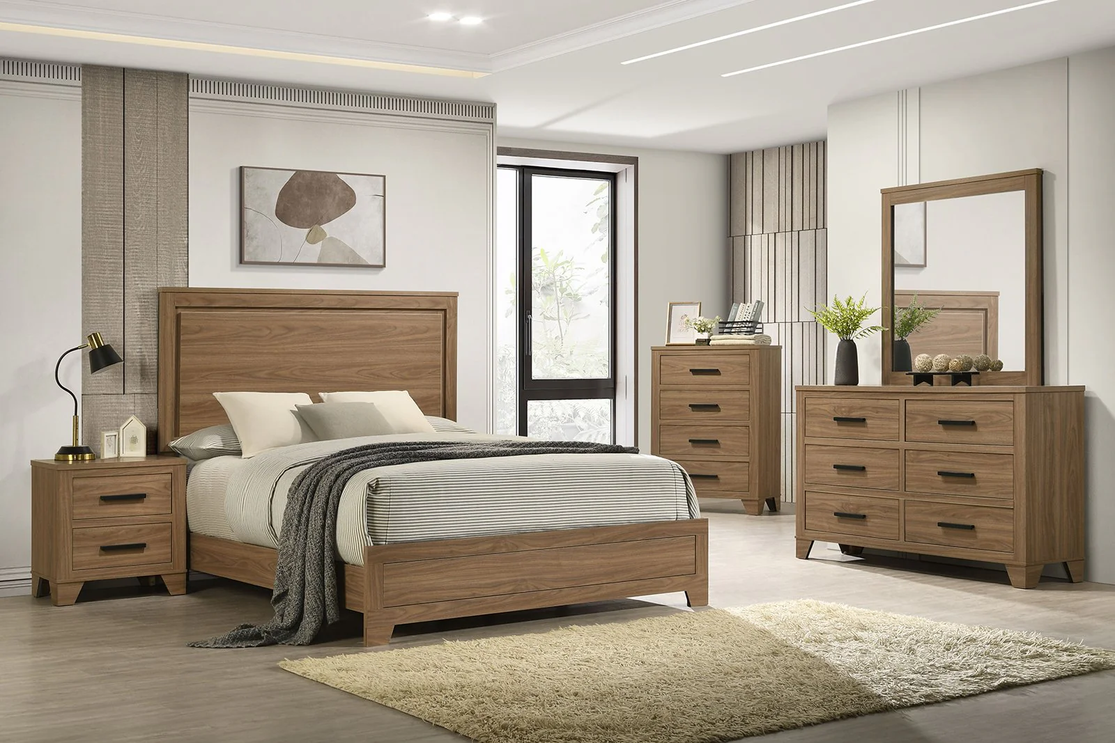 Panelli E.King Bed, Chestnut Brown - Image 2