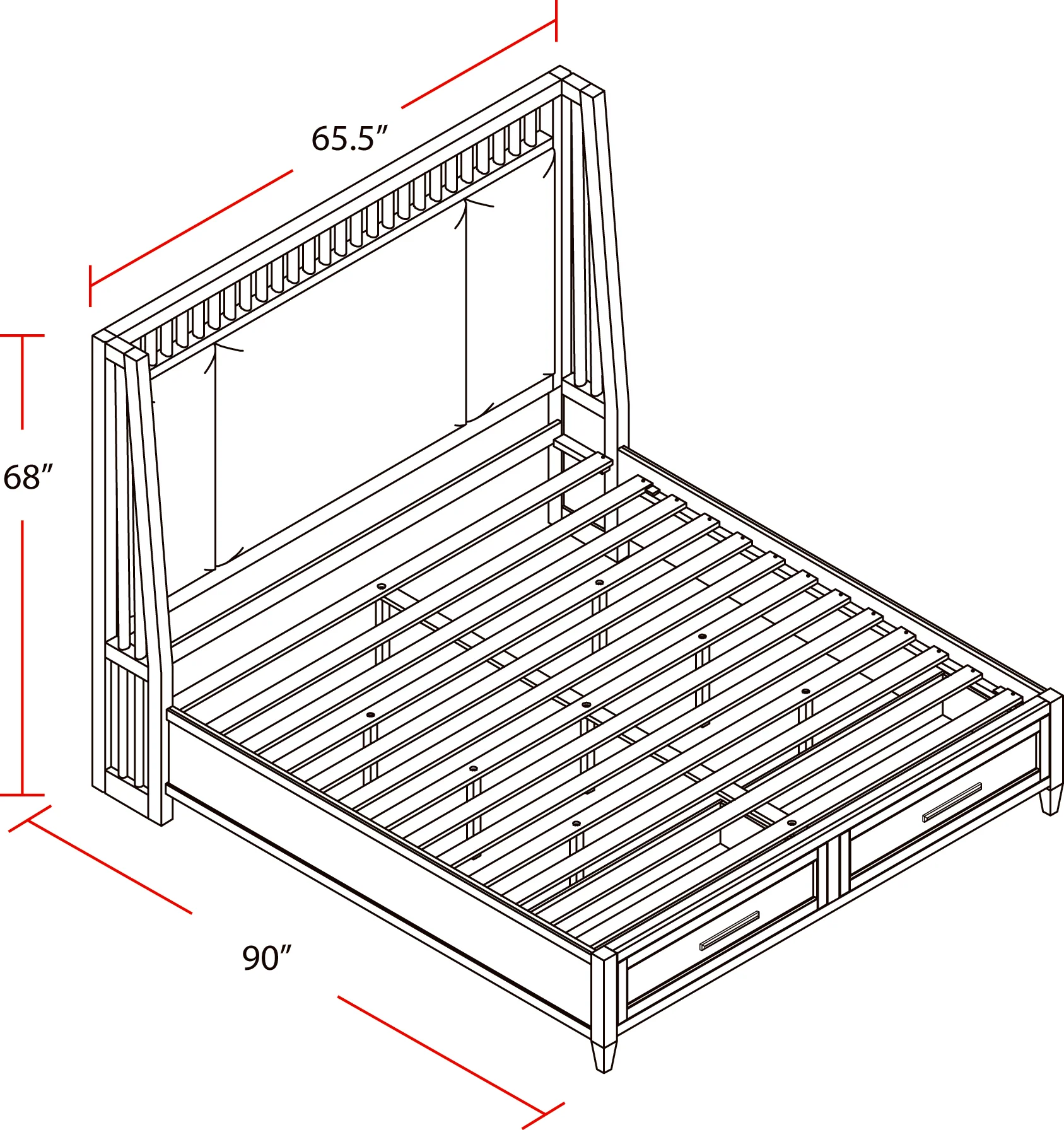 Parker House Americana Modern Bedroom Queen Shelter Bed 2 Nightstands and Dresser with Mirror - Image 8