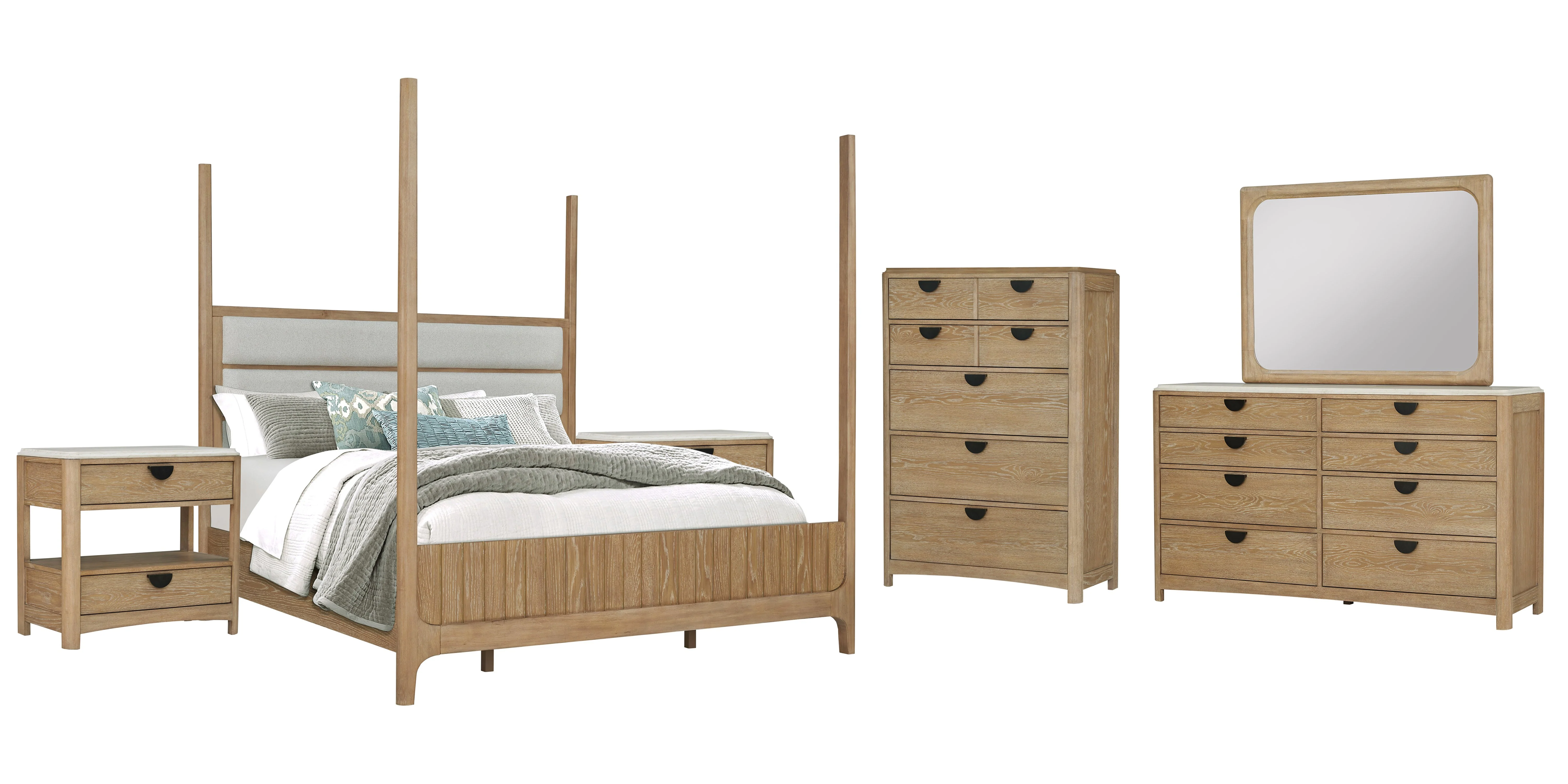 Parker House Escape - Bedroom King Poster Bed 2 Nightstands Dresser with Mirror and Chest - Image 2