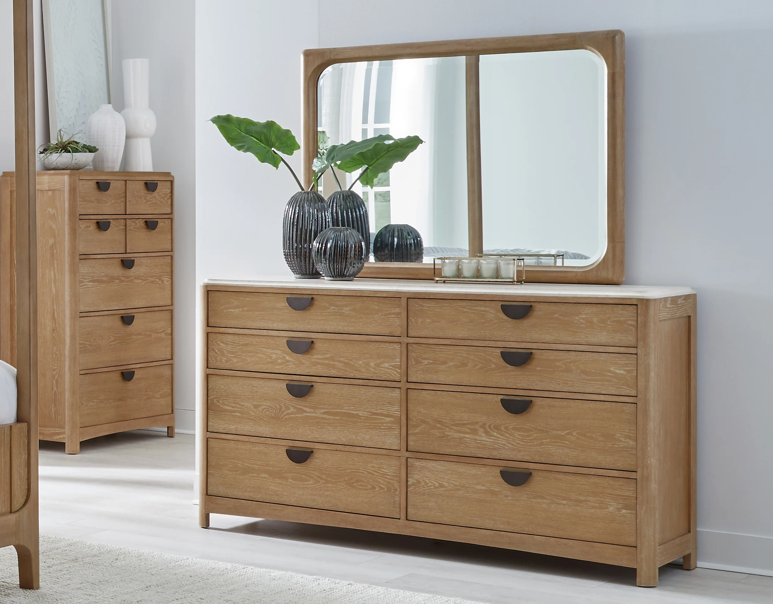Parker House Escape - Bedroom King Poster Bed 2 Nightstands Dresser with Mirror and Chest - Image 4