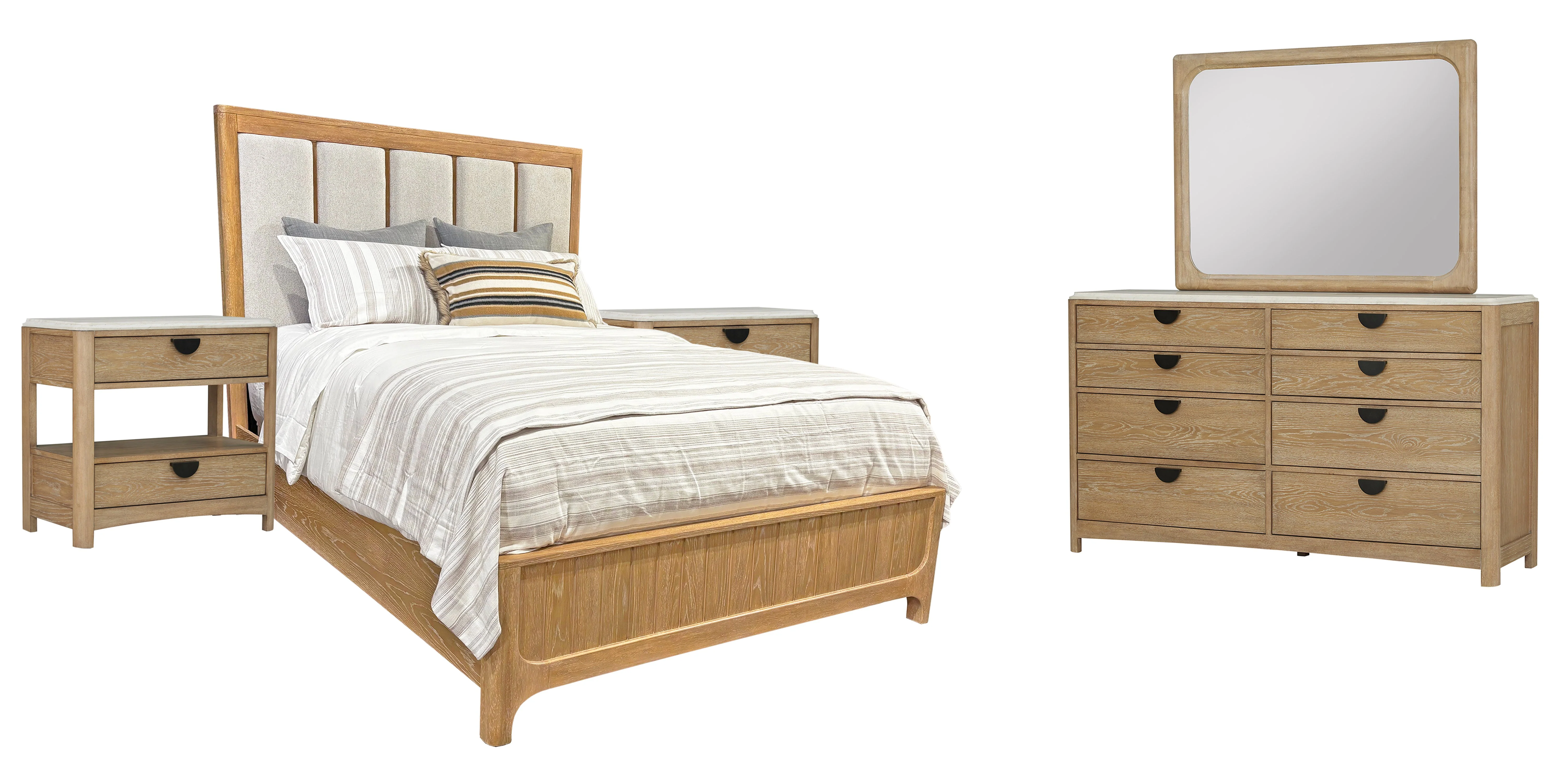 Parker House Escape - Bedroom Queen Panel Bed 2 Nightstands and Dresser with Mirror - Image 2