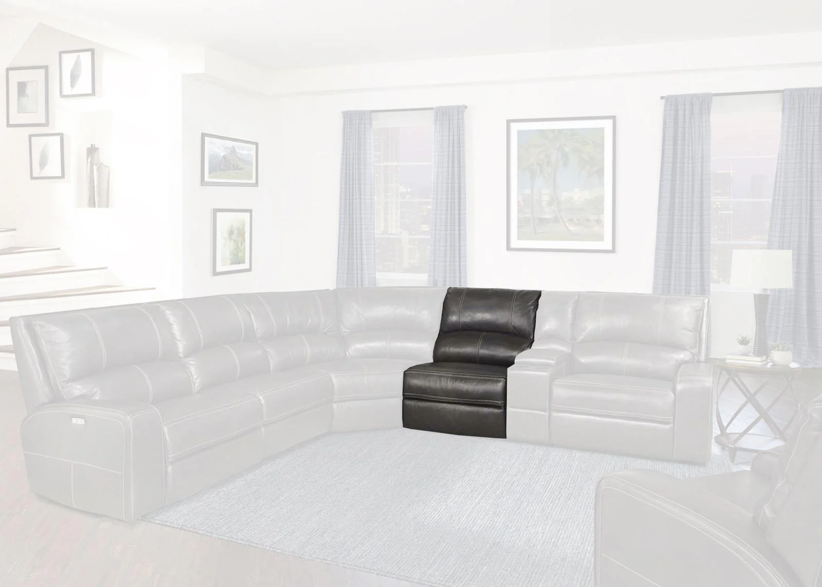 Parker House Swift Armless Chair in Twilight