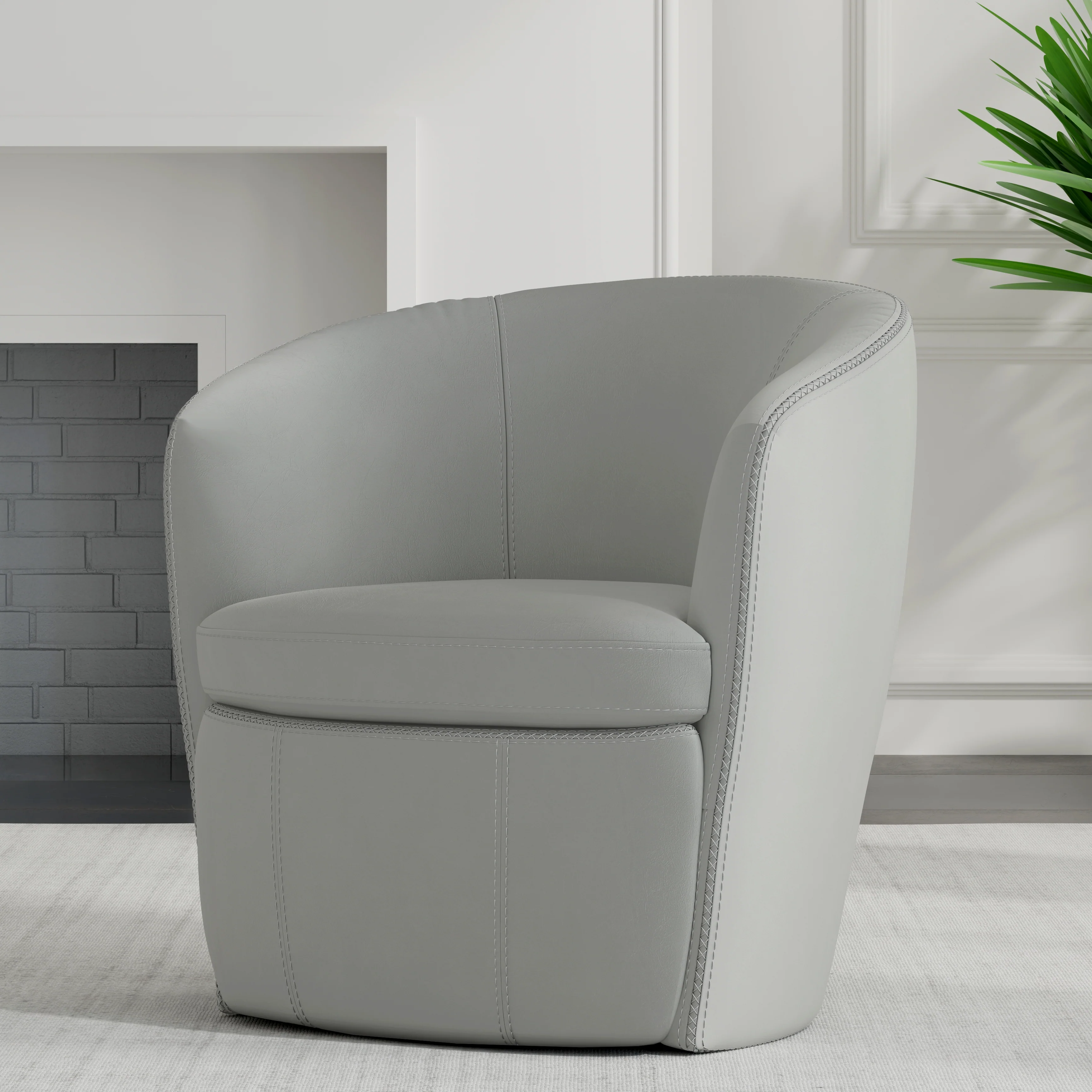 Parker Living Barolo - Steamboat Ice 100% Italian Leather Swivel Club Chair