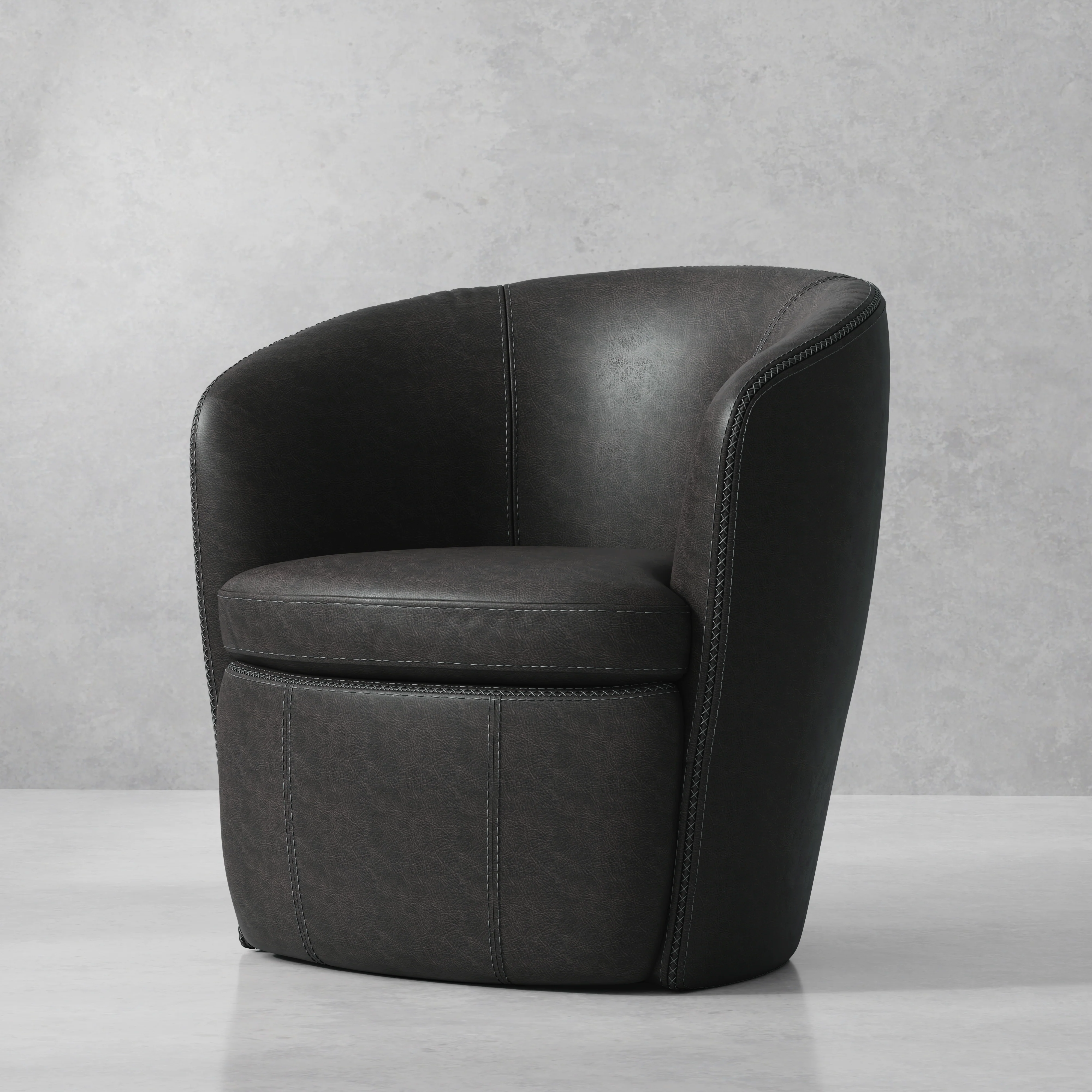 Parker Living Barolo - Vintage Slate 100% Italian Leather Swivel Club Chair Two Pack - Image 5
