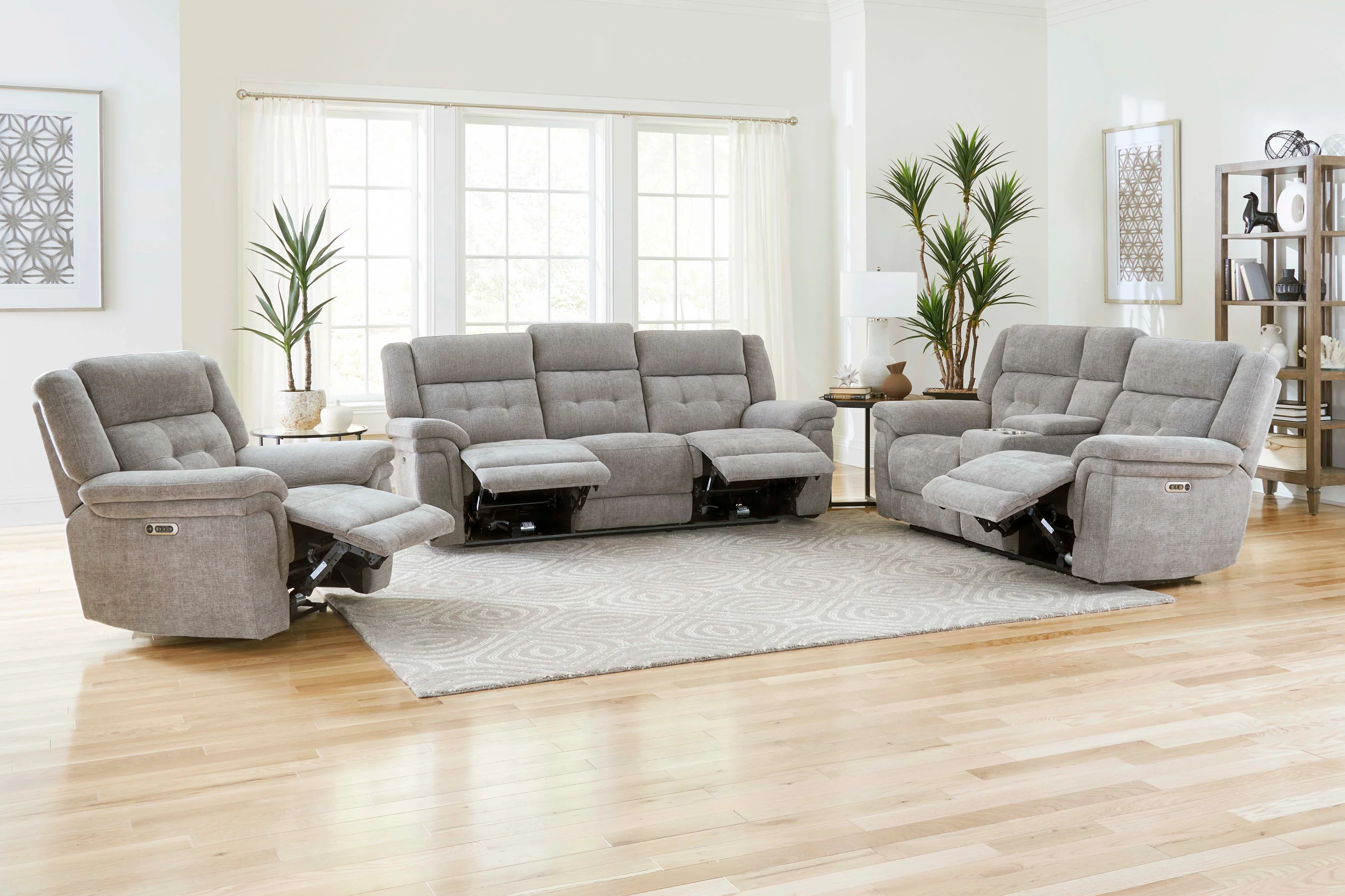 Parker Living Richland - Bristol Grey Power Reclining Sofa Loveseat and Recliner - Image 4
