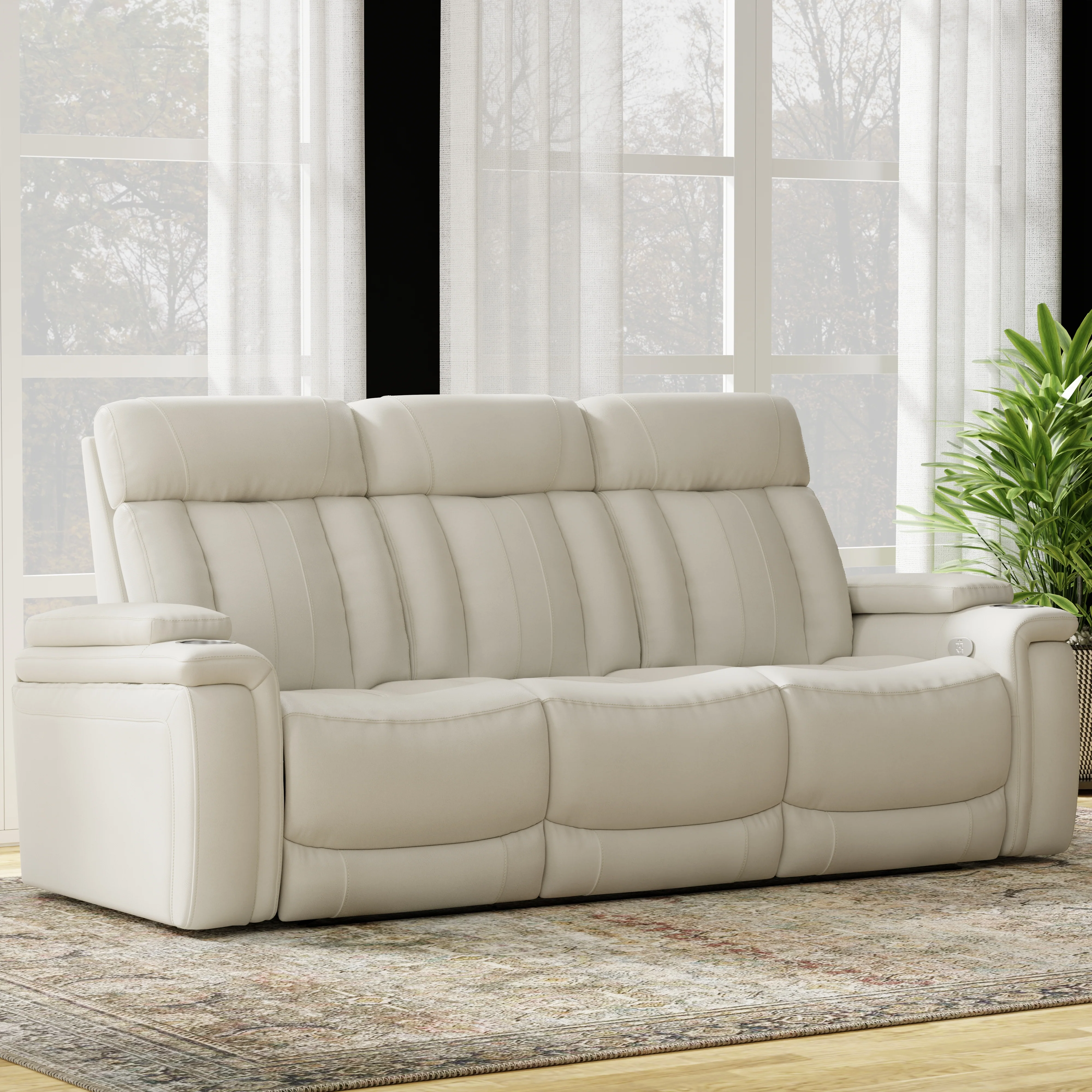 Parker Living Royce - Fantom Ivory Power Reclining Sofa with Drop Down Console - Image 5