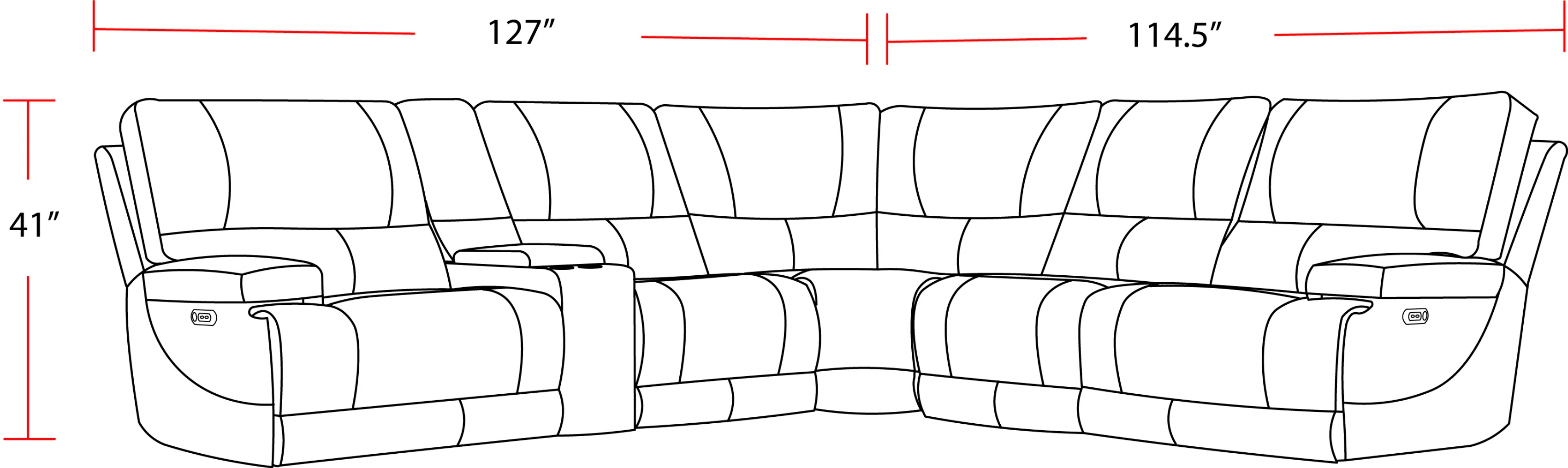 Parker Living Whitman - Verona Linen - Powered By Freemotion 6 Piece Modular Power Reclining Sectional with Power Adjustable Headrests - Image 5