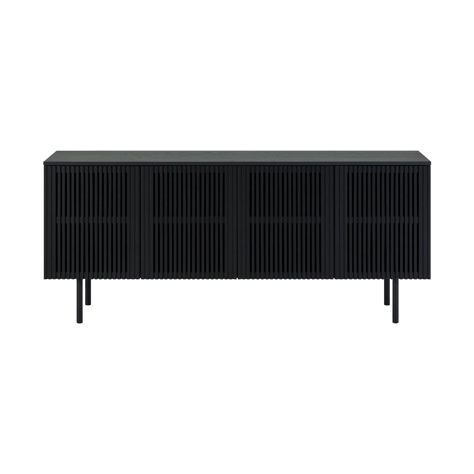 Pasadena 4 Door Wood Buffet Cabinet with Black Oak Finish