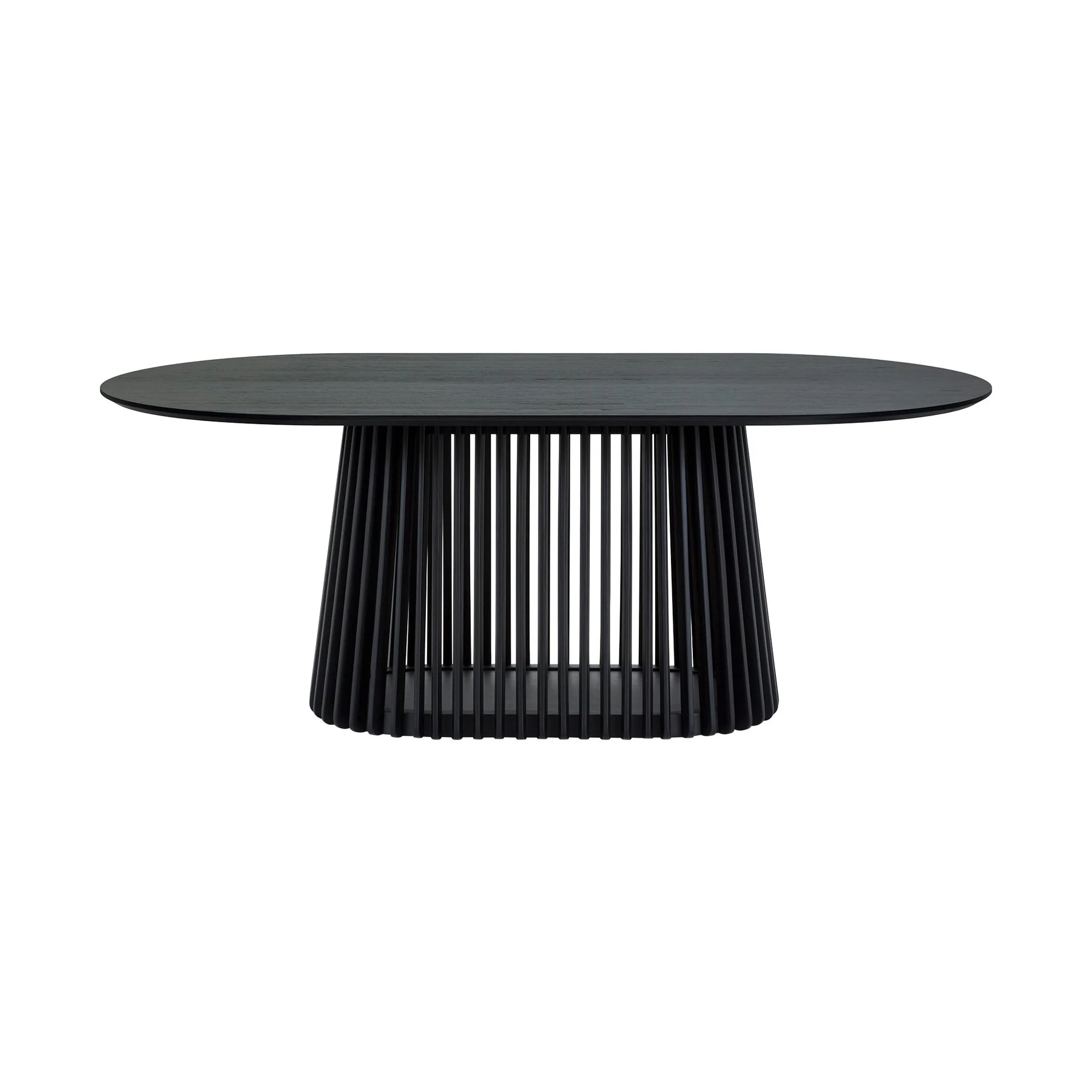 Pasadena Apache 7 Piece Oval Dining Set in Black Oak Finish with Black Faux Leather - Image 5