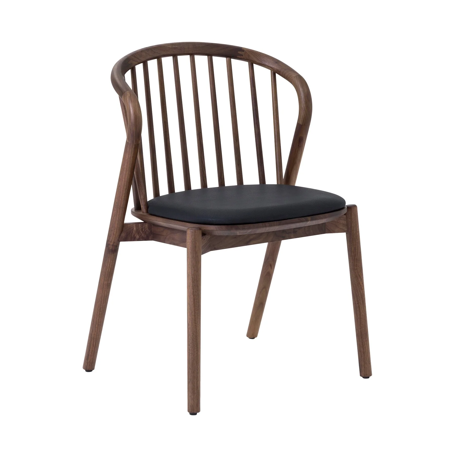 Pasadena Echo 5 Piece Oval Dining Set with Walnut and Black Finish Table and Walnut Finish Chairs - Image 2