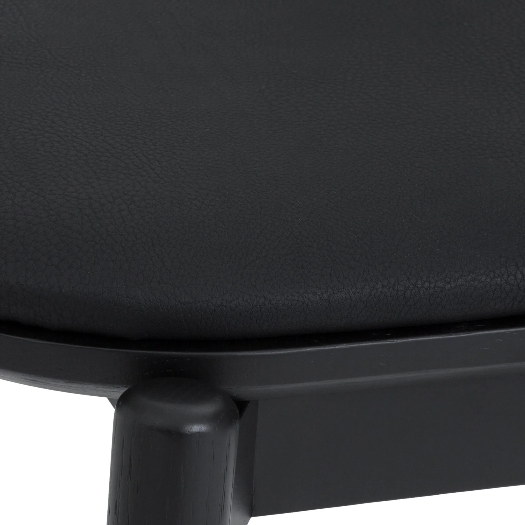 Pasadena Echo 5 Piece Round Dining Set in Black Oak Finish with Black Faux Leather - Image 7