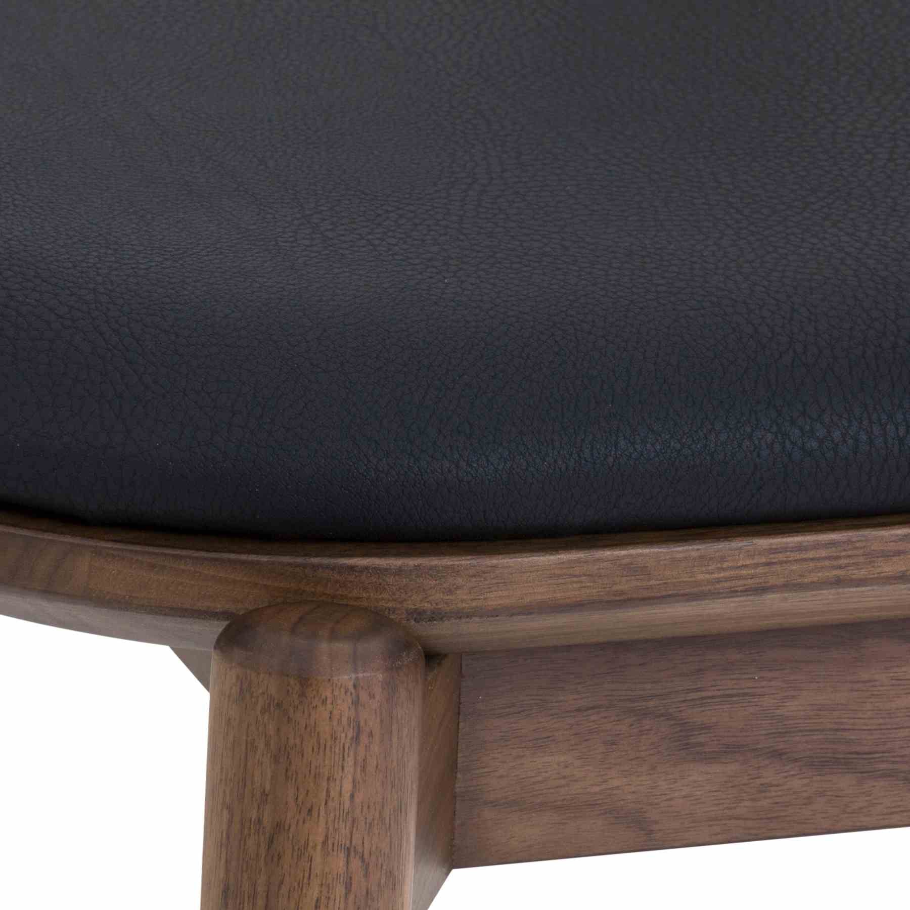 Pasadena Echo 5 Piece Round Dining Set with Black Oak Finish Table and Walnut Finish Chairs - Image 7