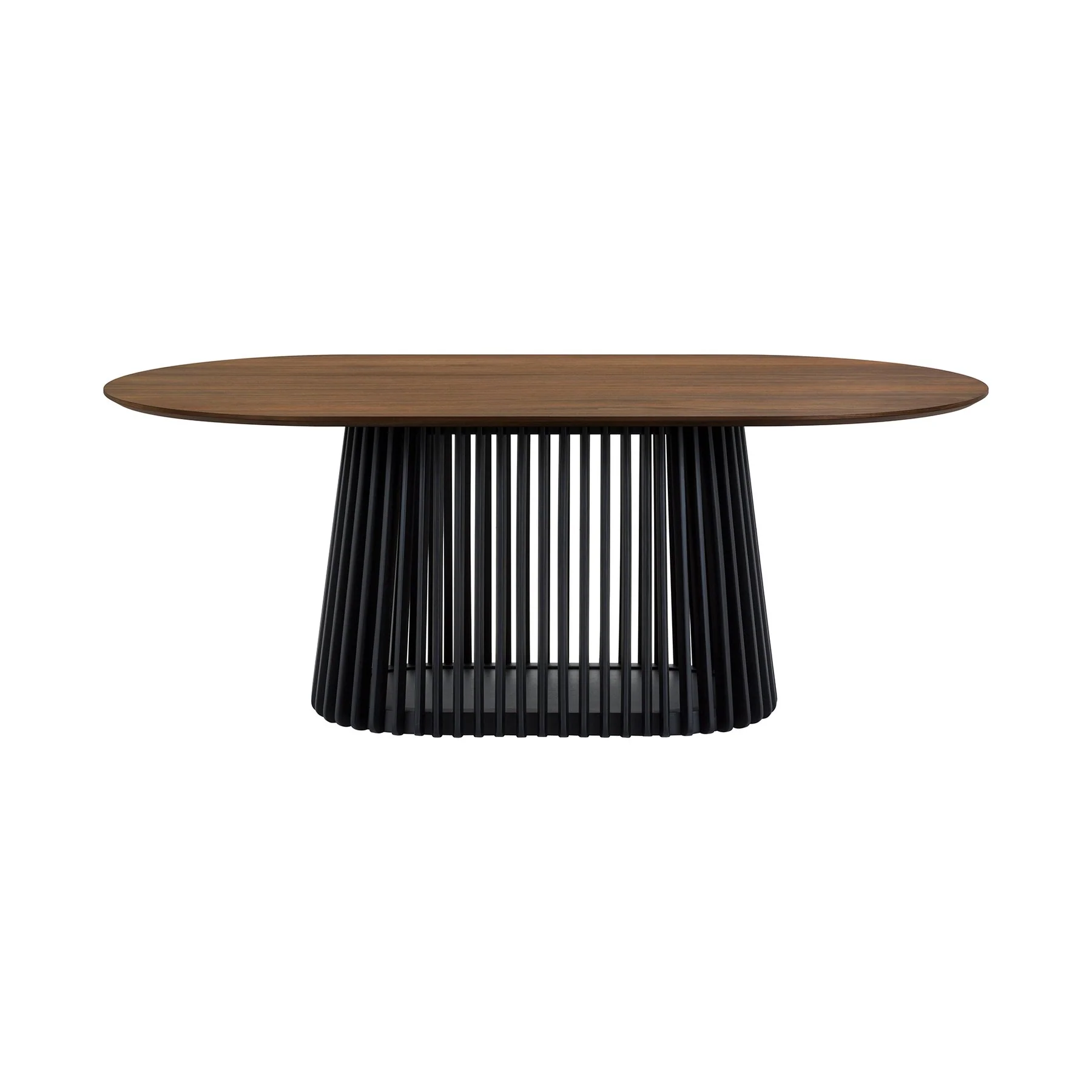 Pasadena Echo 6 Piece Oval Dining Set with Buffet in Black Finish with Walnut Finish Table Top and Chairs - Image 5