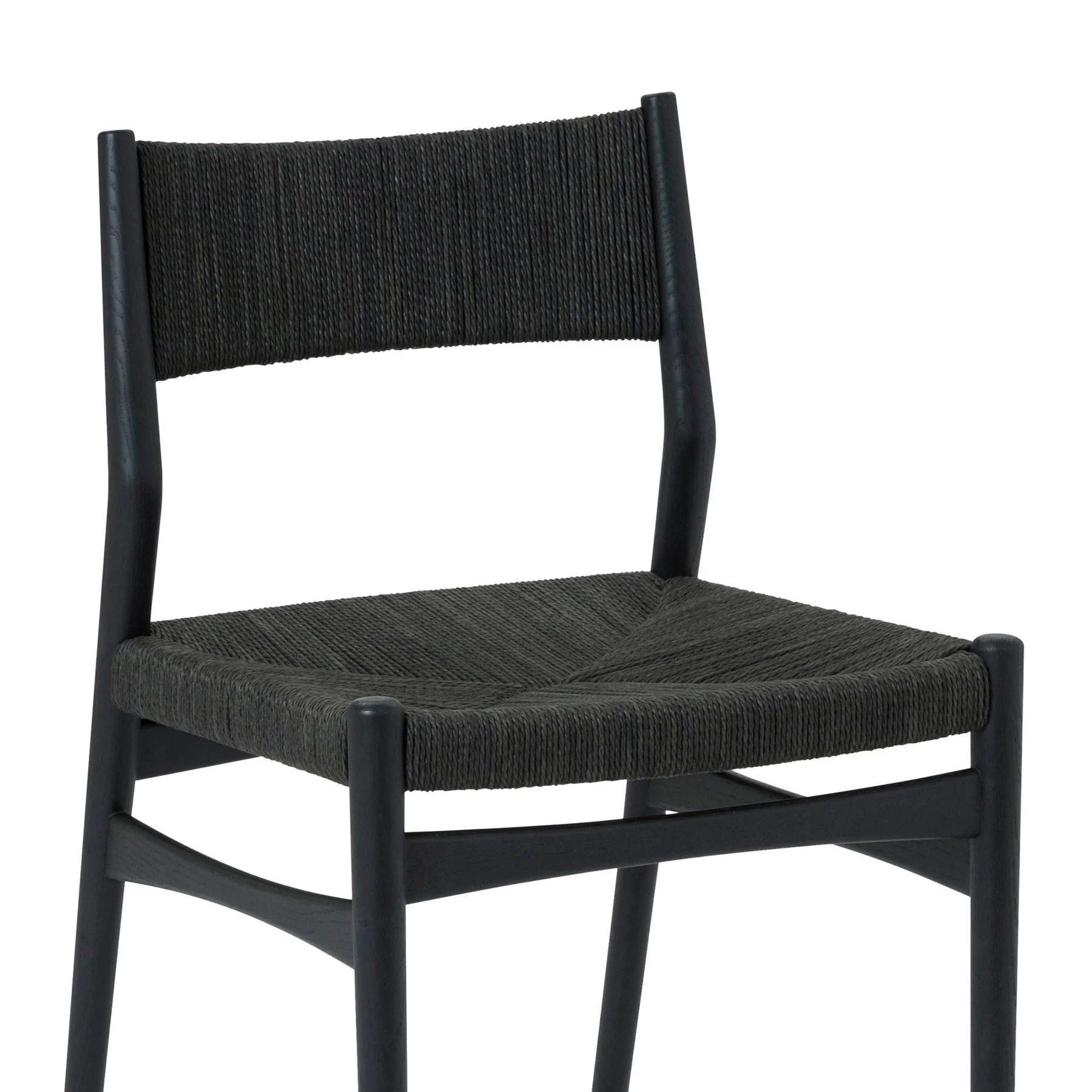 Pasadena Erie 7 Piece Oval Dining Set in Natural Oak Finish with Black Paper Cord Chairs - Image 6