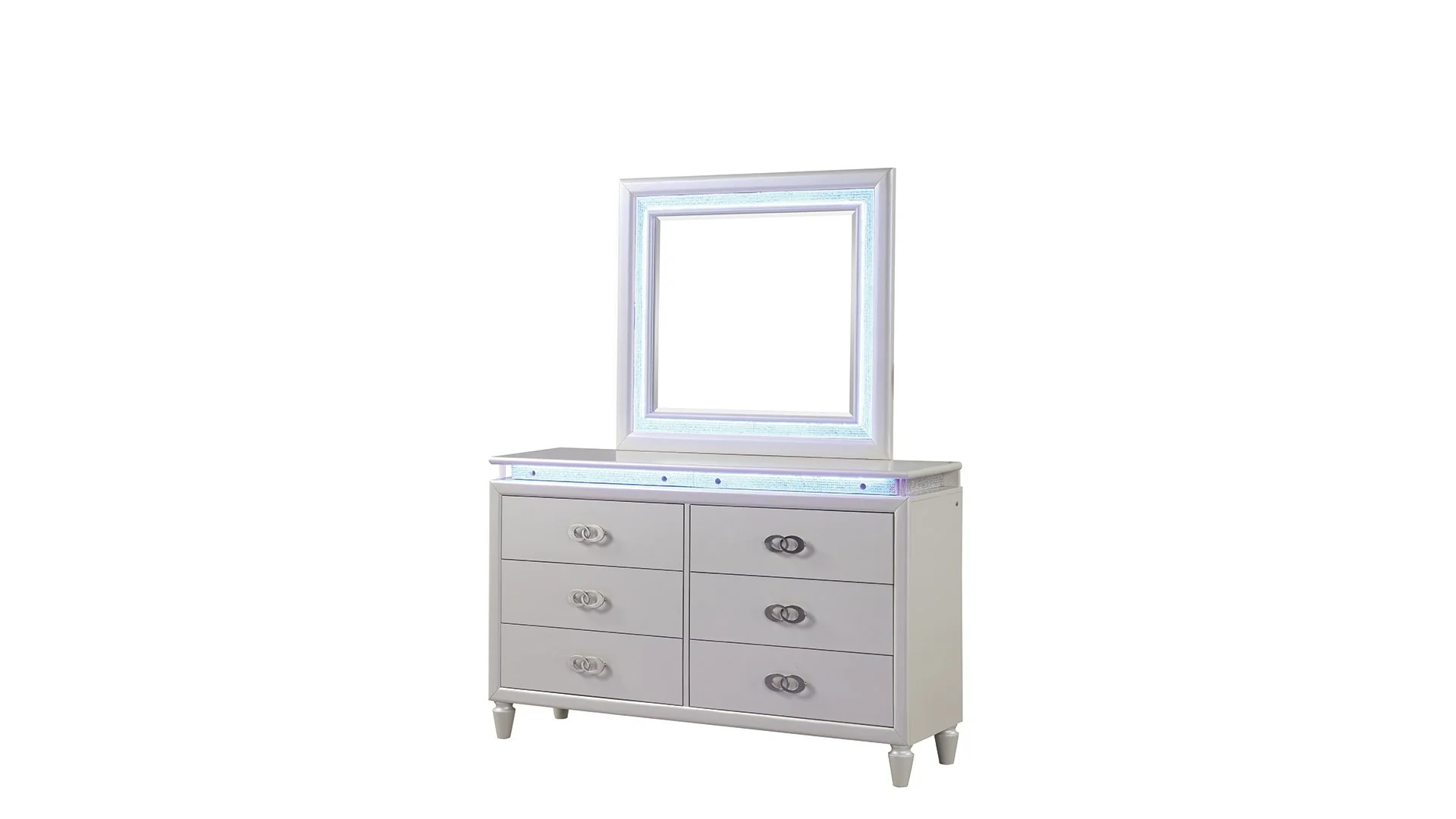 Passion King 4PC with Vanity Bedroom set Milky White - Image 11