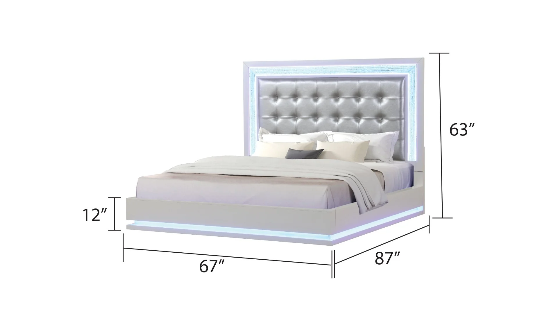 Passion Queen 5 PC with Vanity Bedroom Set Milky White - Image 4