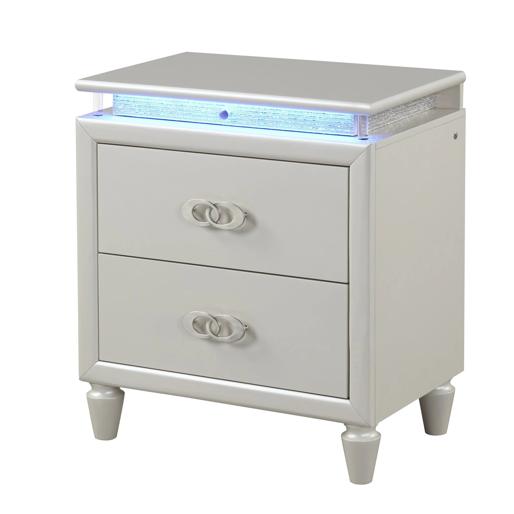 Perla King 4PC with Vanity Bedroom set Milky White - Image 10