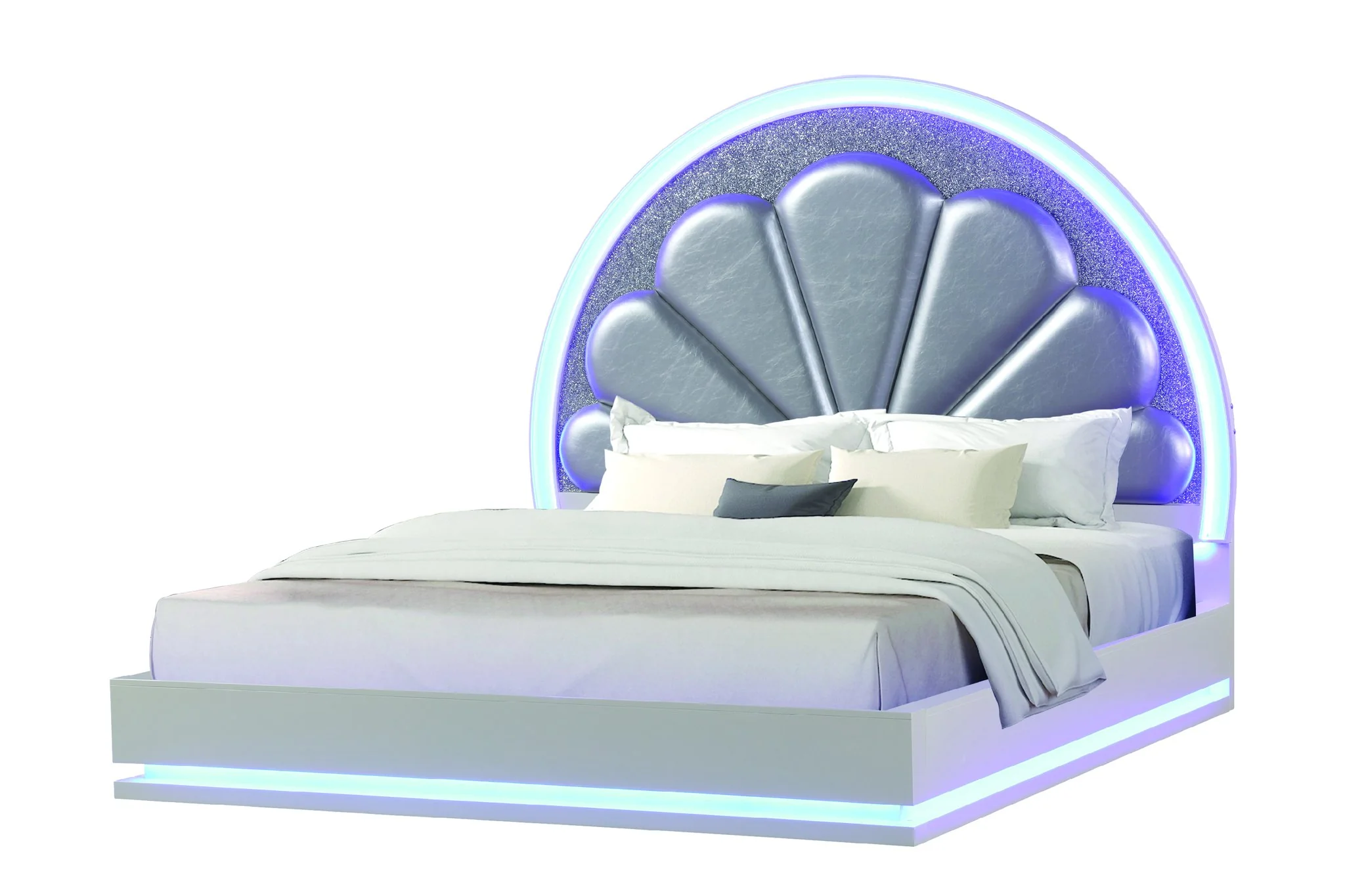Perla King Bed Milky White