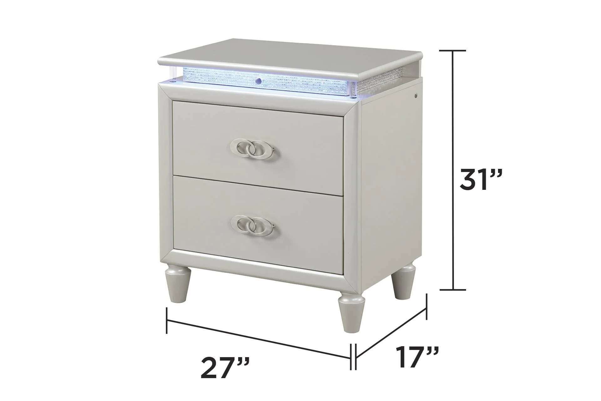 Perla Queen 5PC with Vanity Bedroom Set Milky White - Image 11