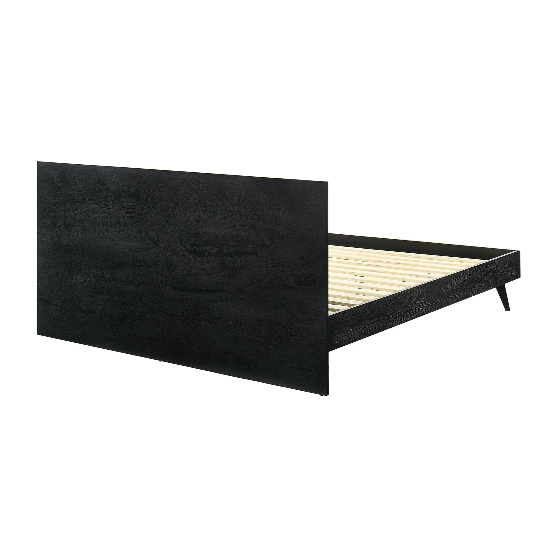 Petra King Platform Wood Bed Frame in Black Finish - Image 5