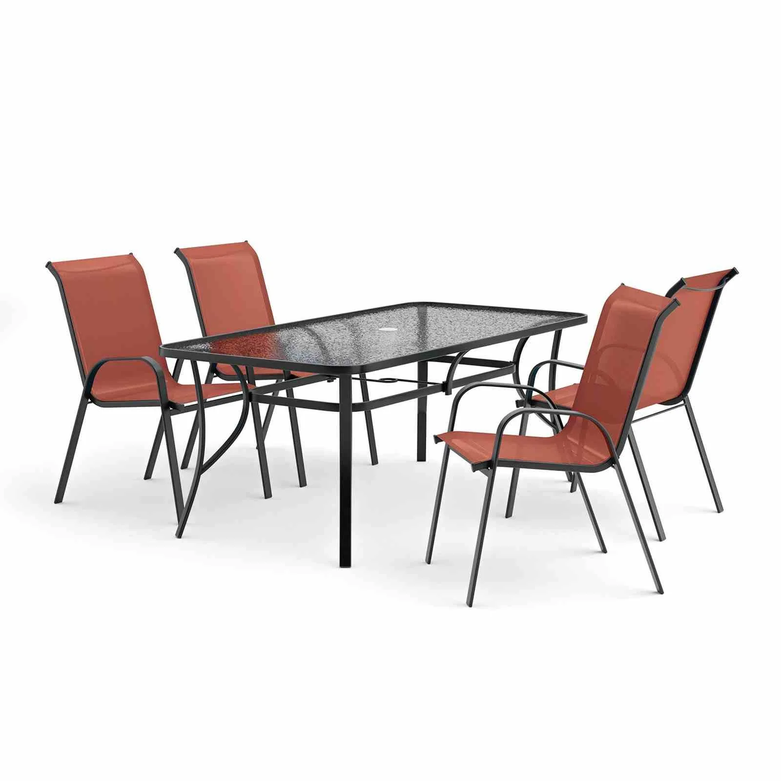 Pierro 5 Pc. Outdoor Dining Set, Red