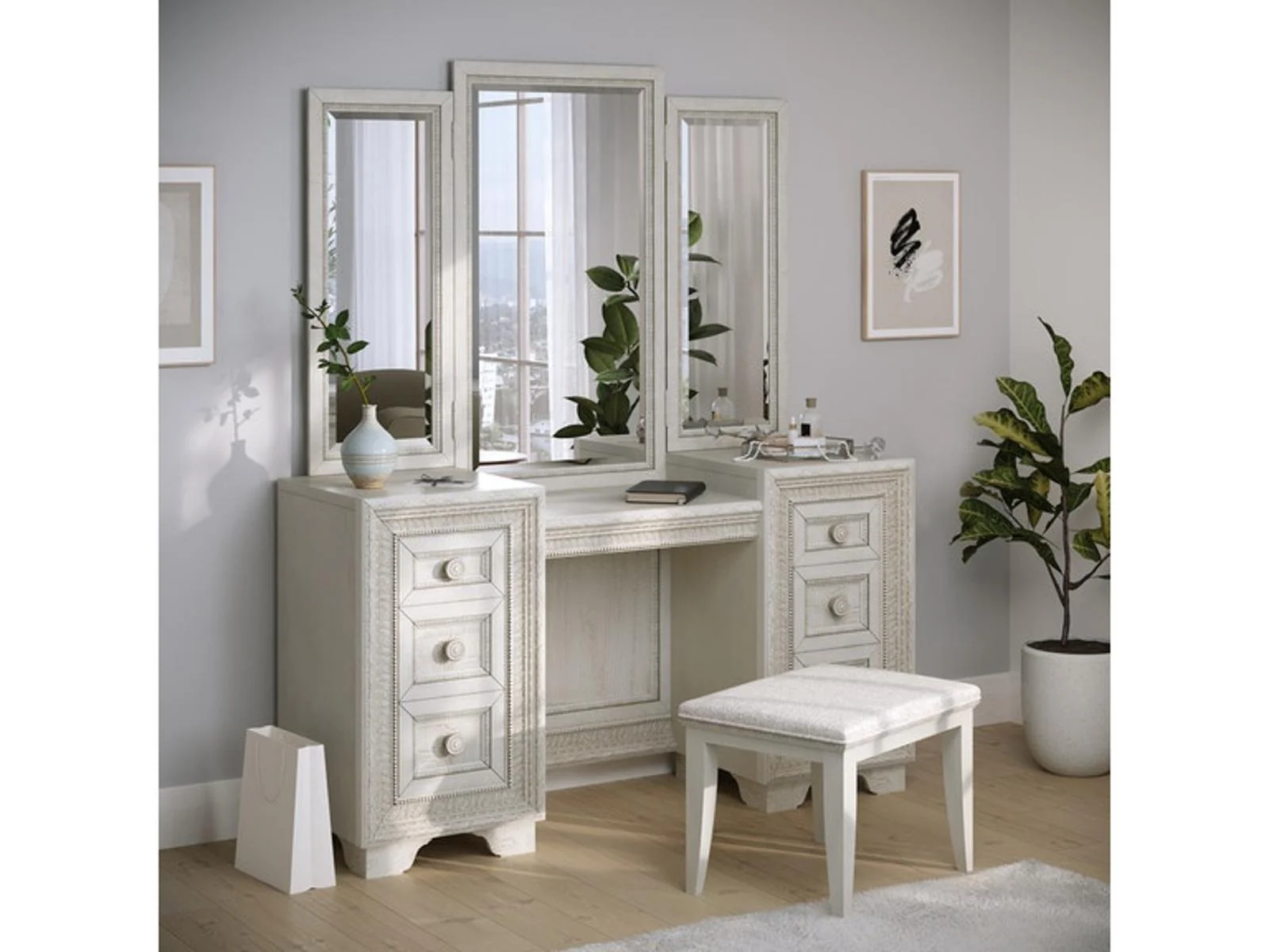 Pulaski Furniture Camila Vanity in Light Wood - Image 4