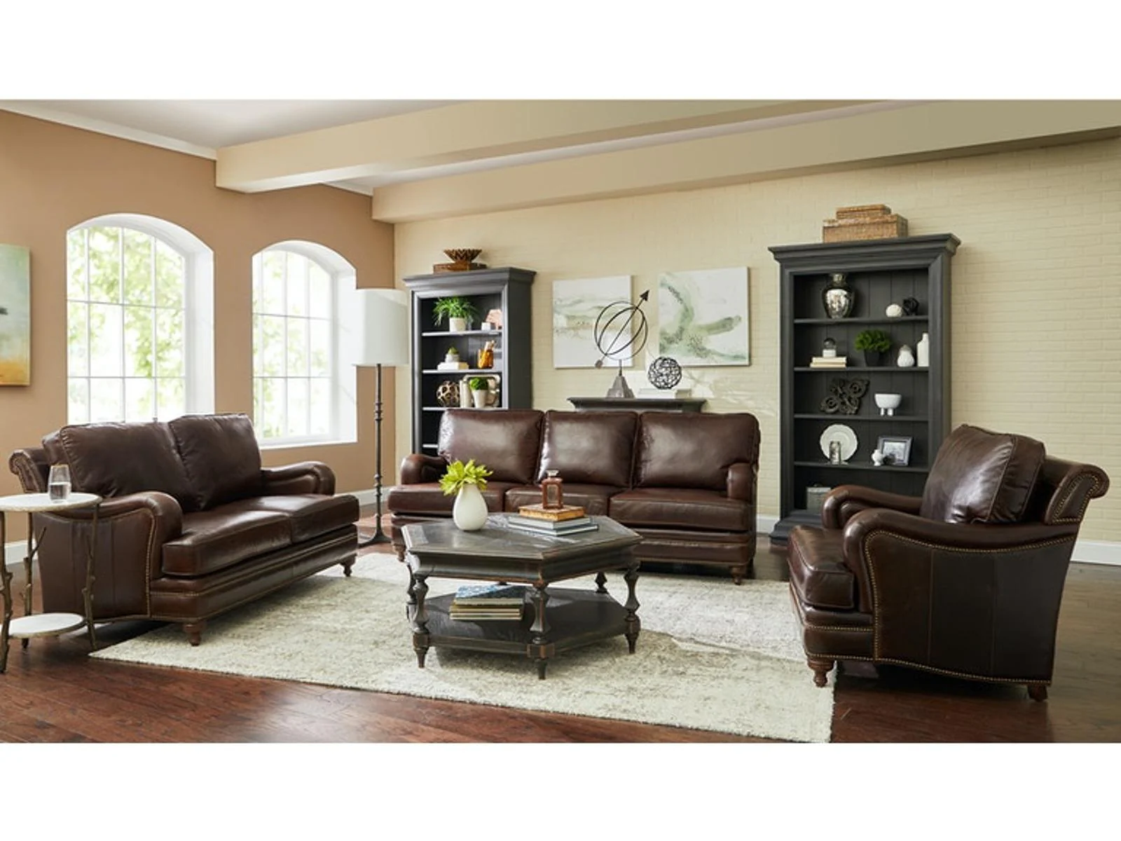Pulaski Furniture Oliver Stationary Loveseat in Dark Wood - Image 4