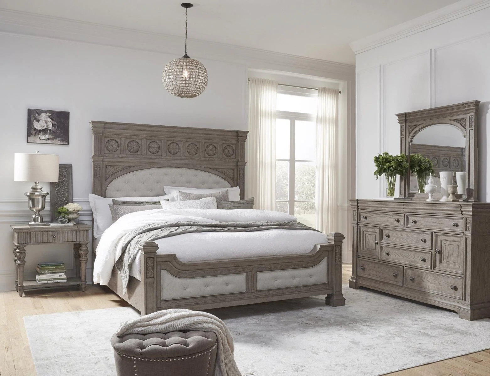 Pulaski Kingsbury Queen Panel Bed in Gray - Image 4