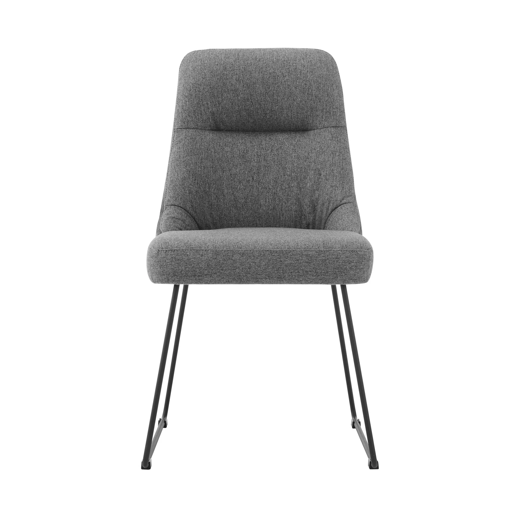 Quartz Gray Fabric and Metal Dining Room Chairs - Set of 2 - Image 2